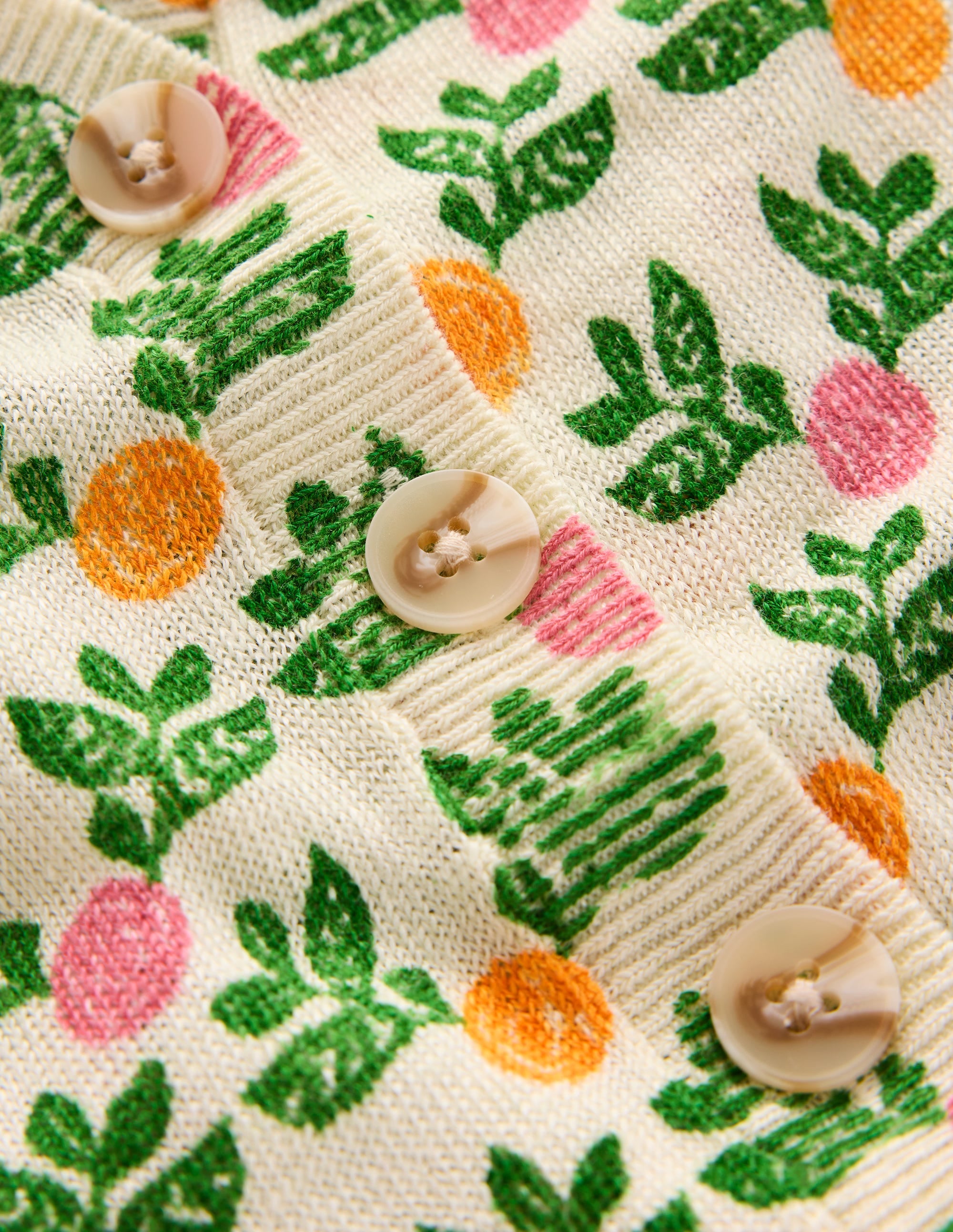 Gilet col V Liv en lin-Ivoire chaud, motif Dahlia Garden - Image 7