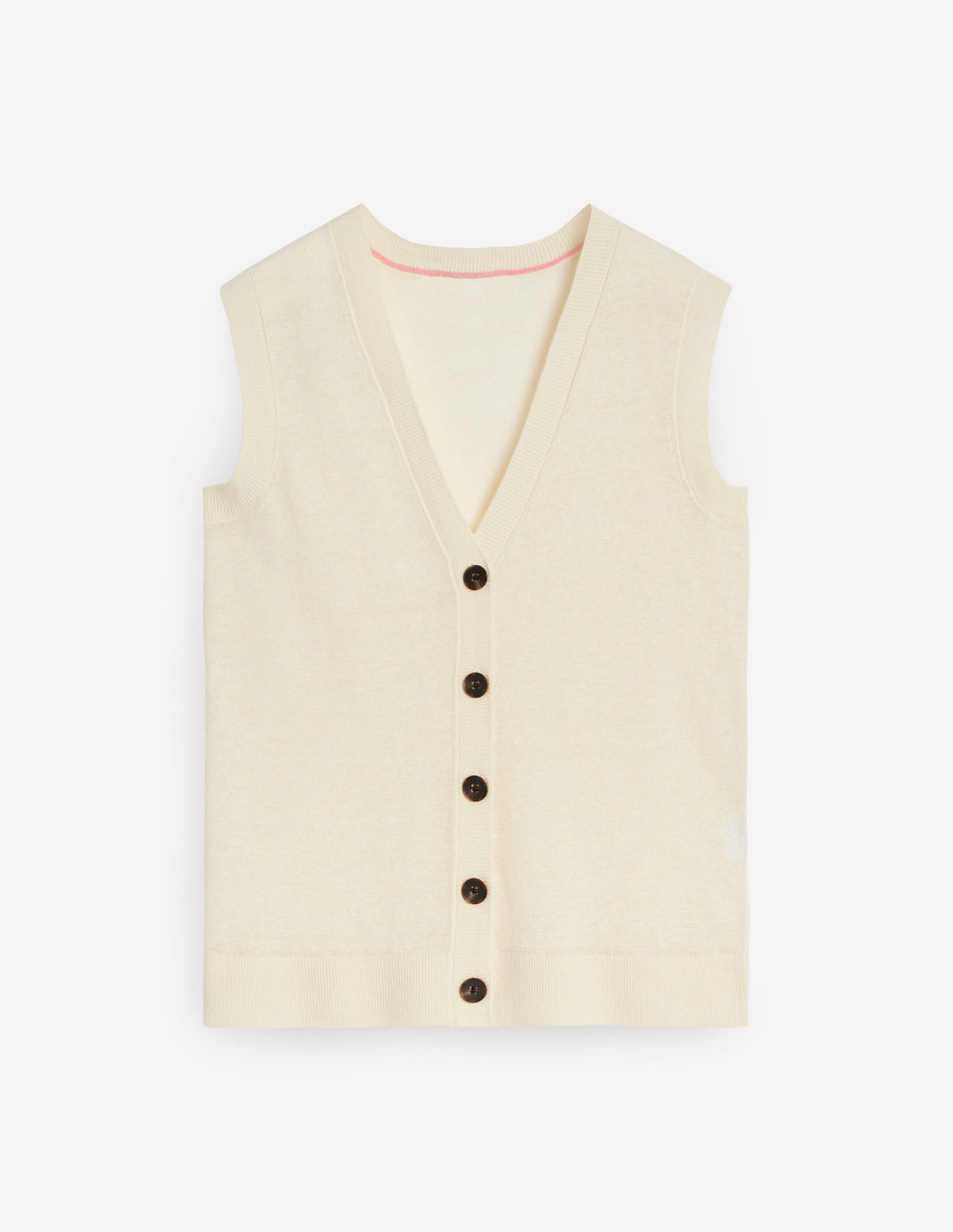 Gilet de costume col V en lin-Black-6