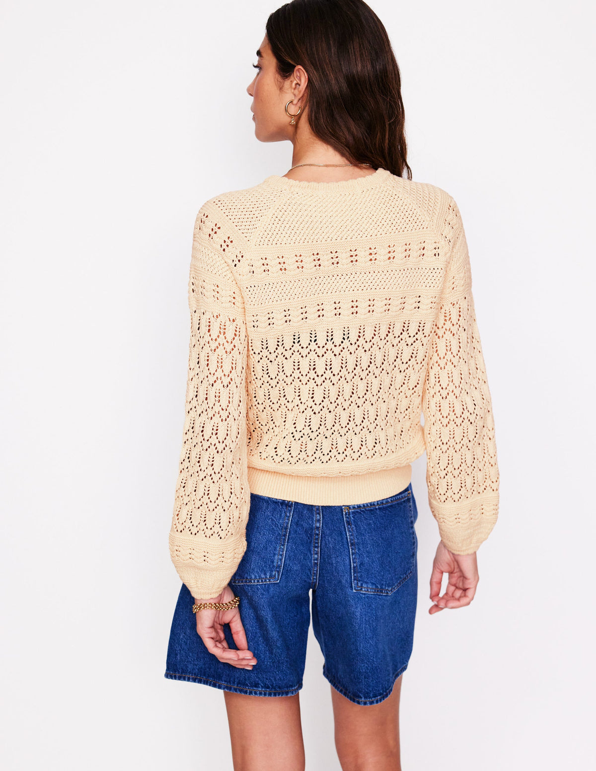 Pull col rond en coton surpiqué-Black-3