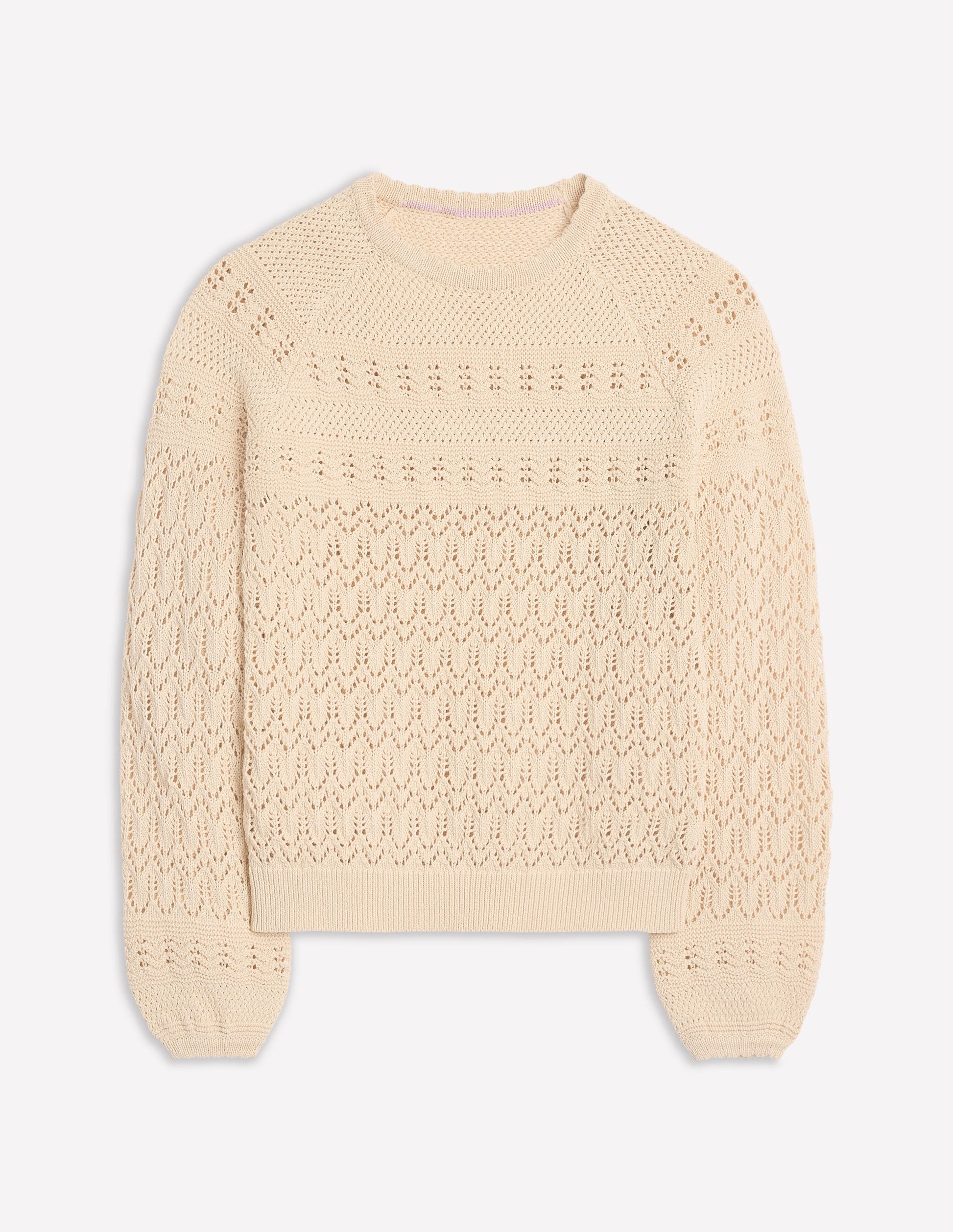 Pull col rond en coton surpiqué-Black-5