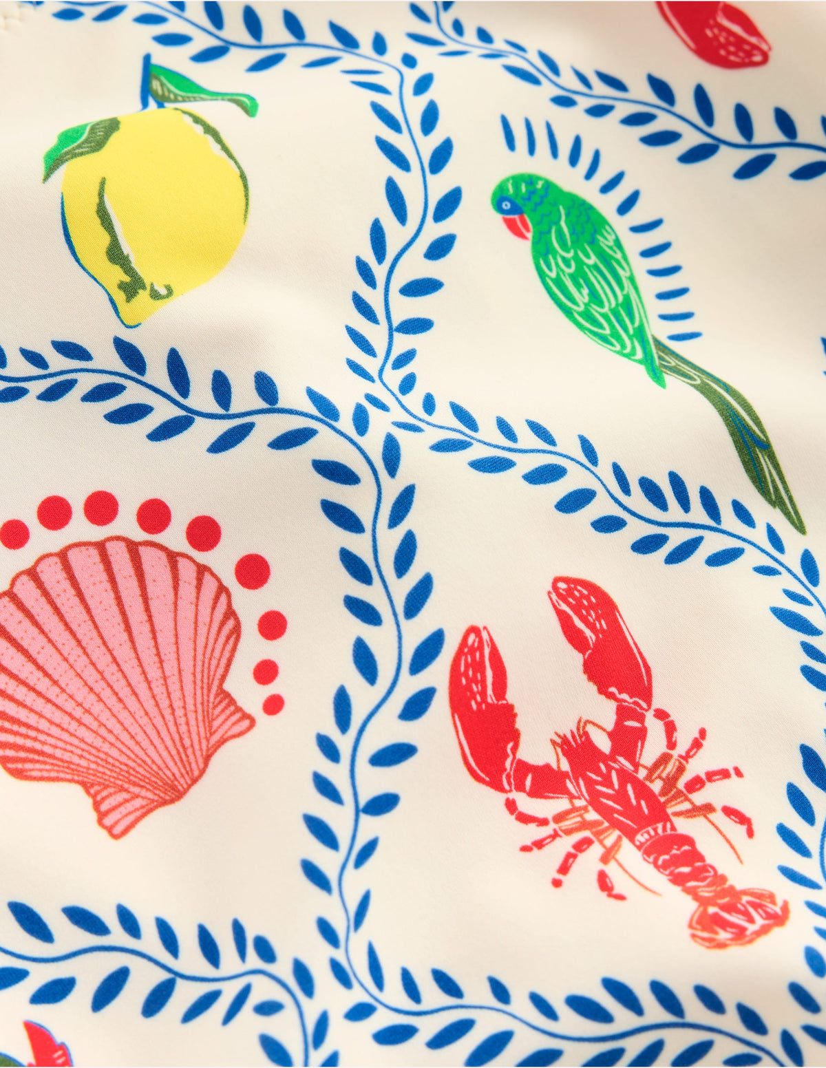 Maillot de bain Symi à liens-Ivoire, motif Tropical Bonanza Vine - Image 6