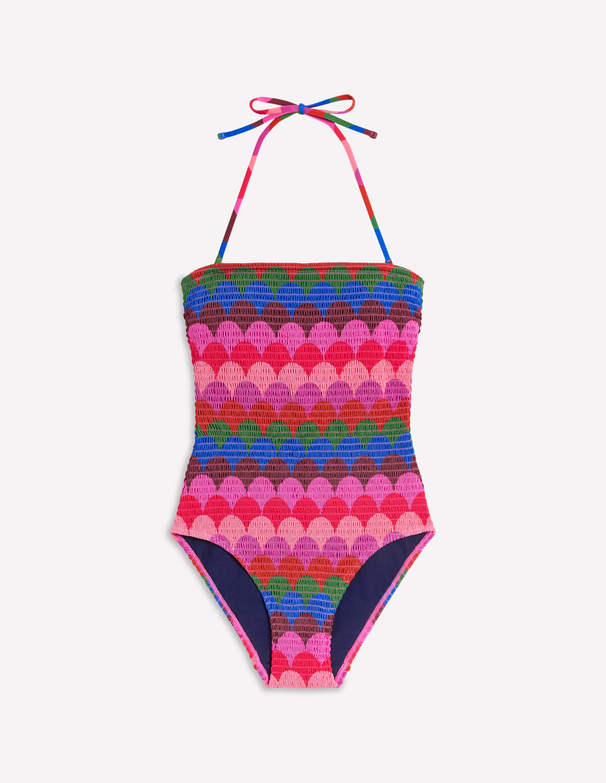 Maillot de bain Milos à smocks-Multi, rayé festonné - Image 5