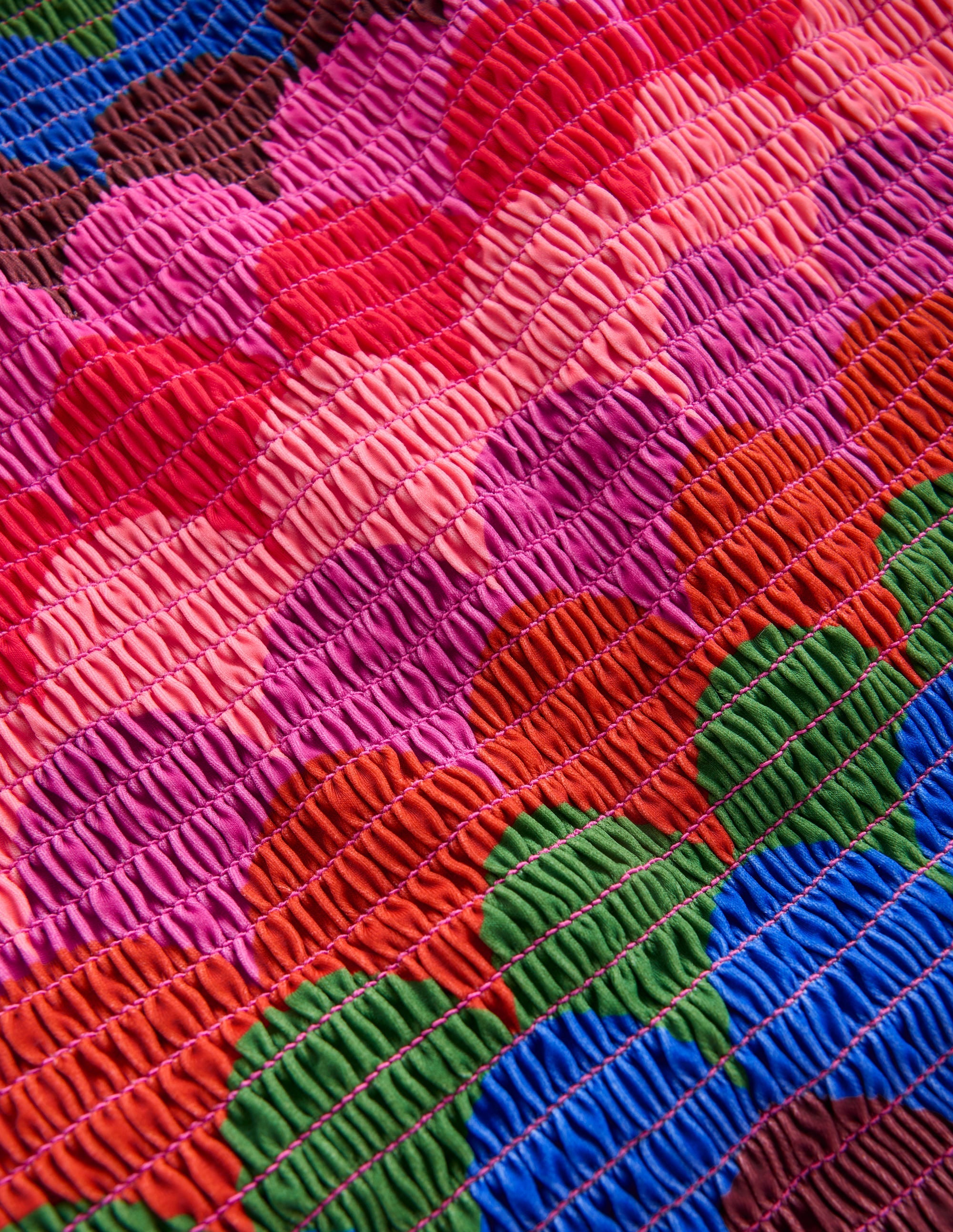 Maillot de bain Milos à smocks-Multi, rayé festonné - Image 6