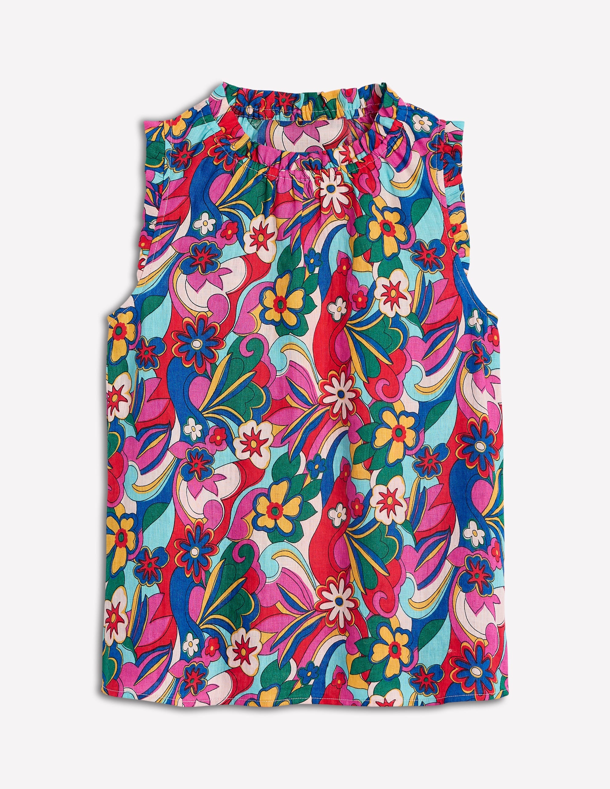 Sophie Leinenoberteil mit Rüschen-Bunt, Blühender Pepp - Image 6