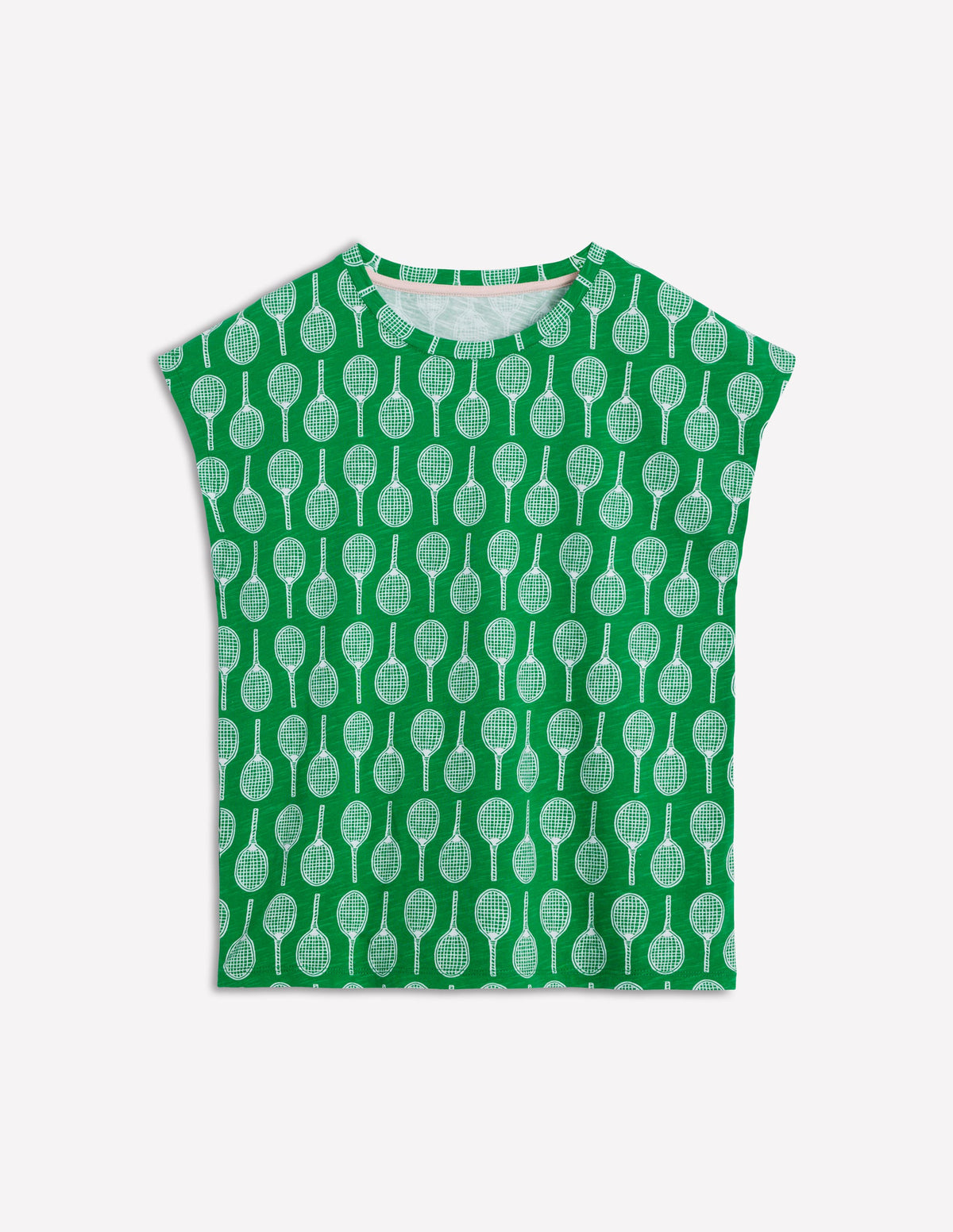 Louisa T-Shirt aus Baumwollflammgarn-Smaragdgrün, Tennis - Image 5