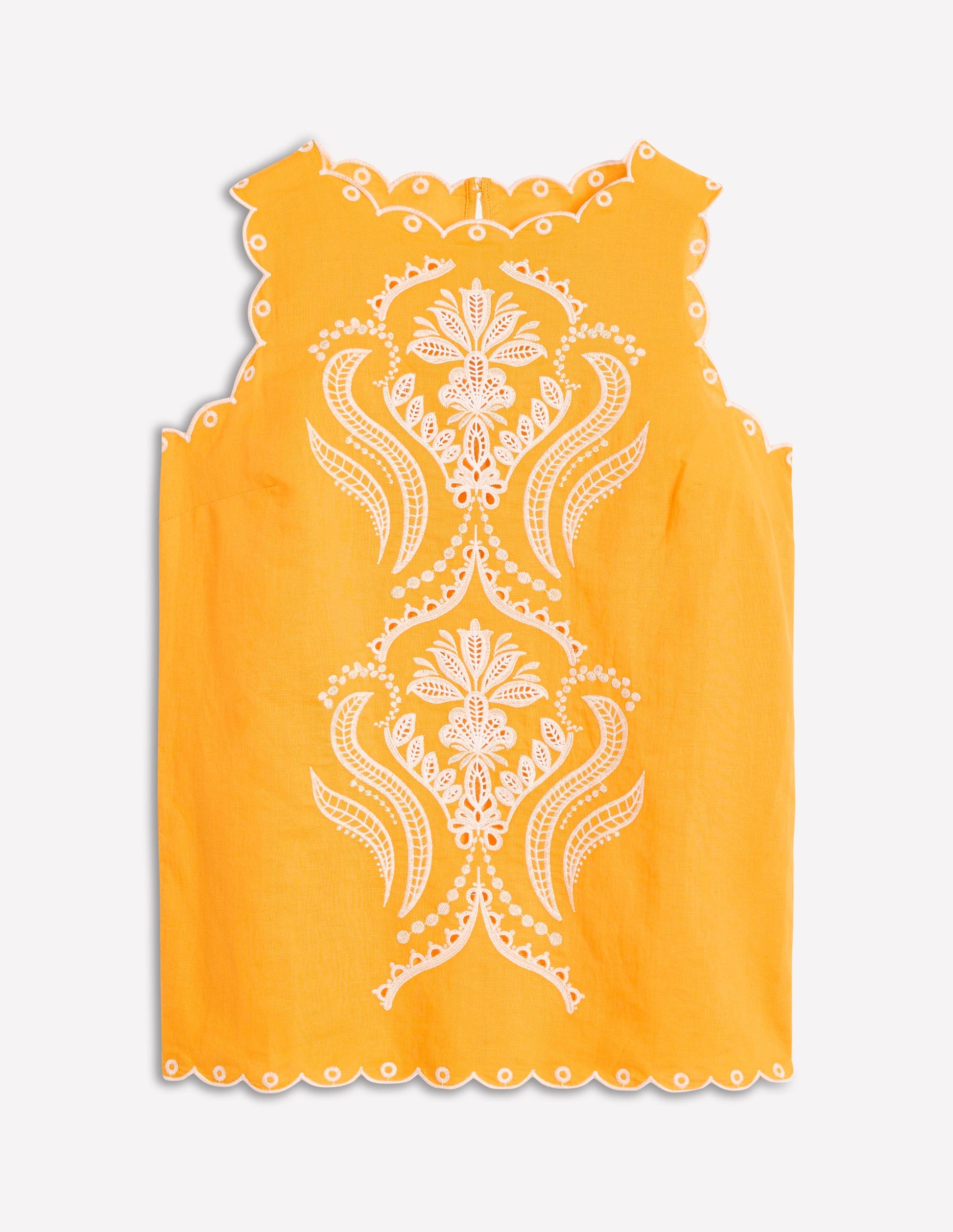 Embroidered Linen Blend Top-Summers Sun Yellow-6