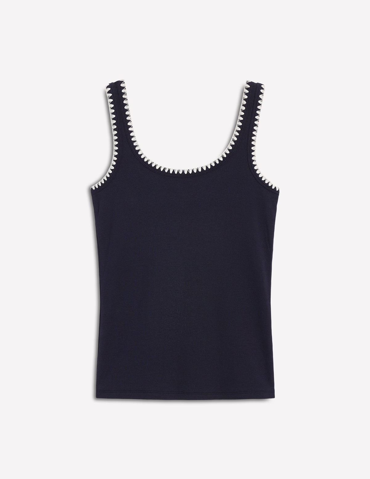 Top mit Häkelbesatz und tiefem Rundhalsausschnitt-Aqua Marine Marl-5