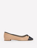 Ballerinas mit Zehenkappe-Macchiato Wildleder