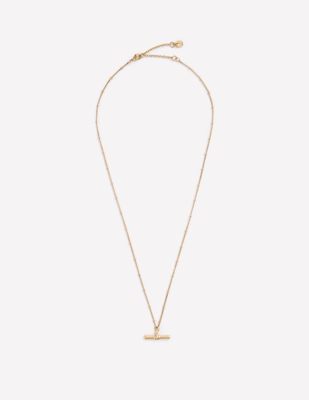 Collier avec pendentif fin en T-Doré-1