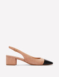 Ailsa Slingbacks mit Blockabsatz-Milchkaffee Wildleder
