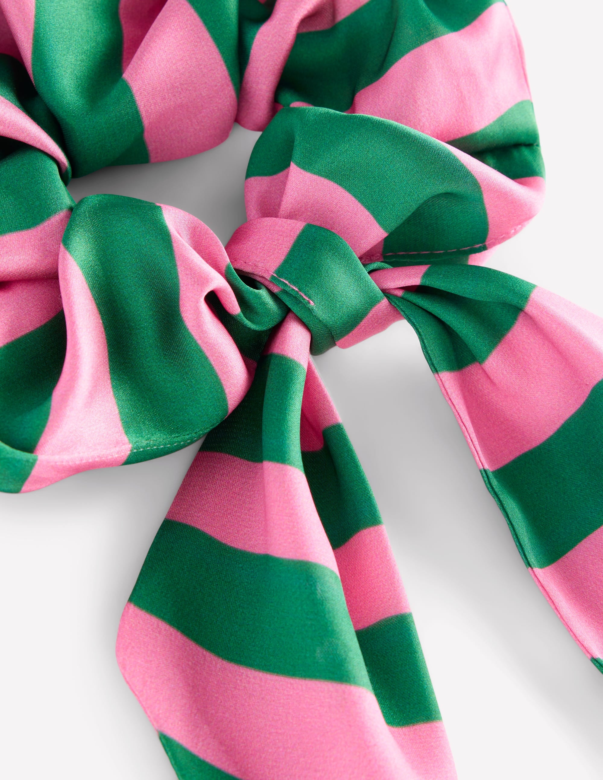 Scrunchie mit Schärpe-Grün/Rosa Streifen - Image 3
