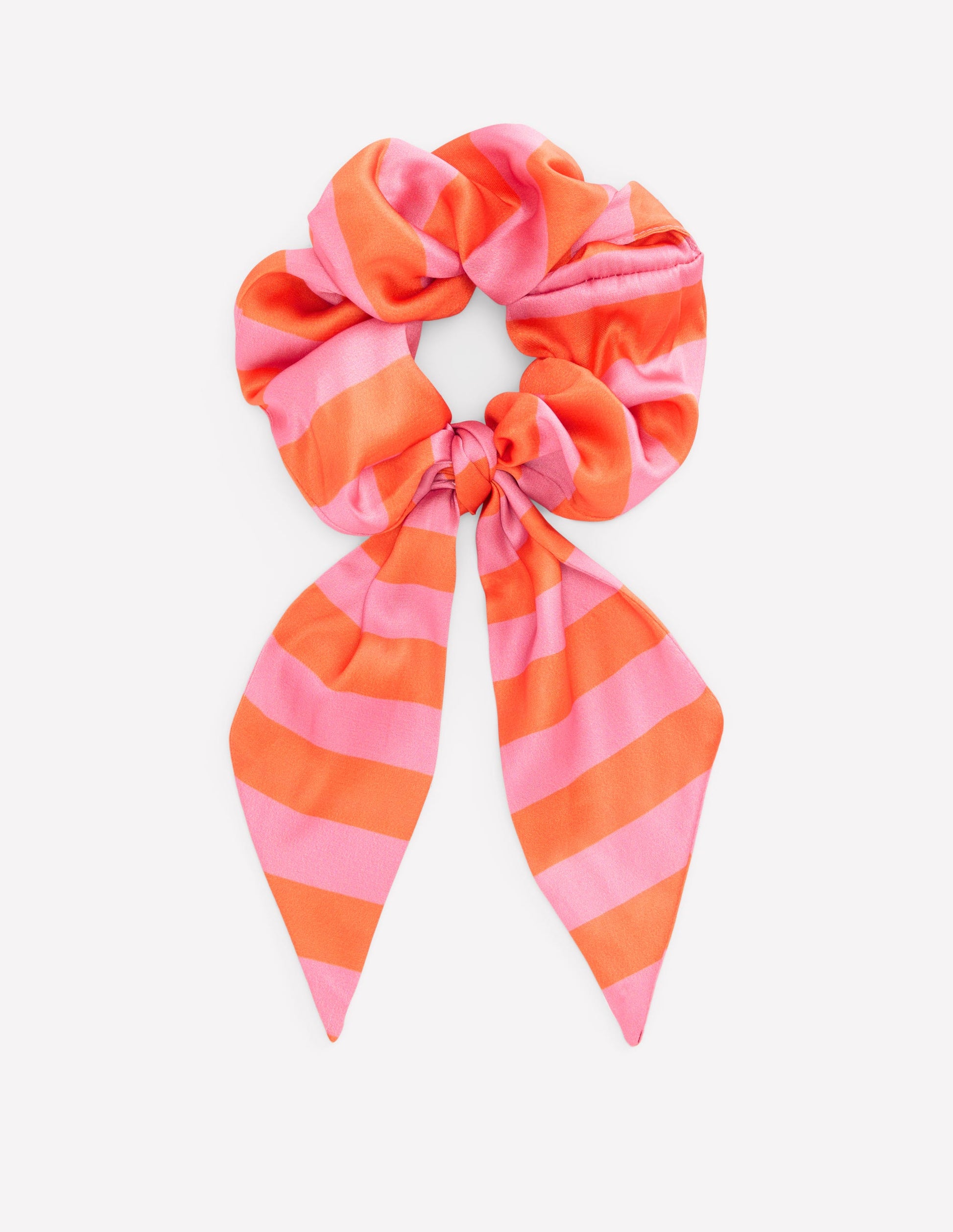 Scrunchie mit Schärpe-Rosa/Orange Streifen-1