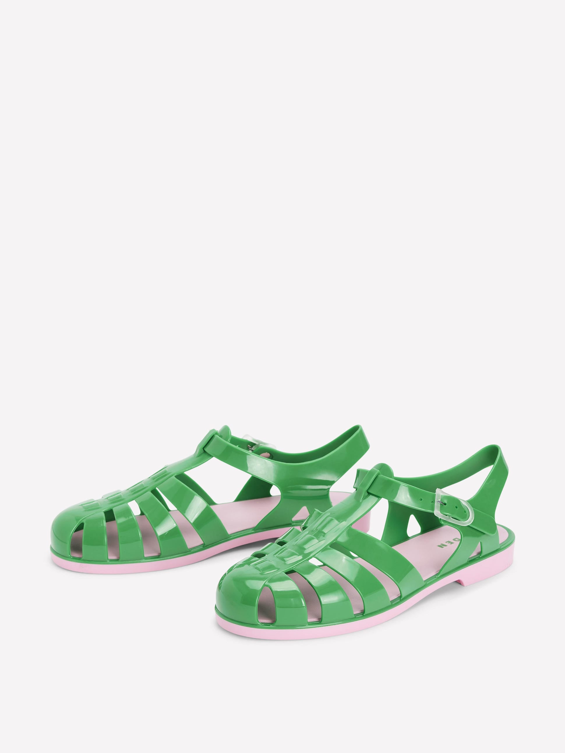 Chaussures en caoutchouc-Émeraude profond/rose tendre - Image 3