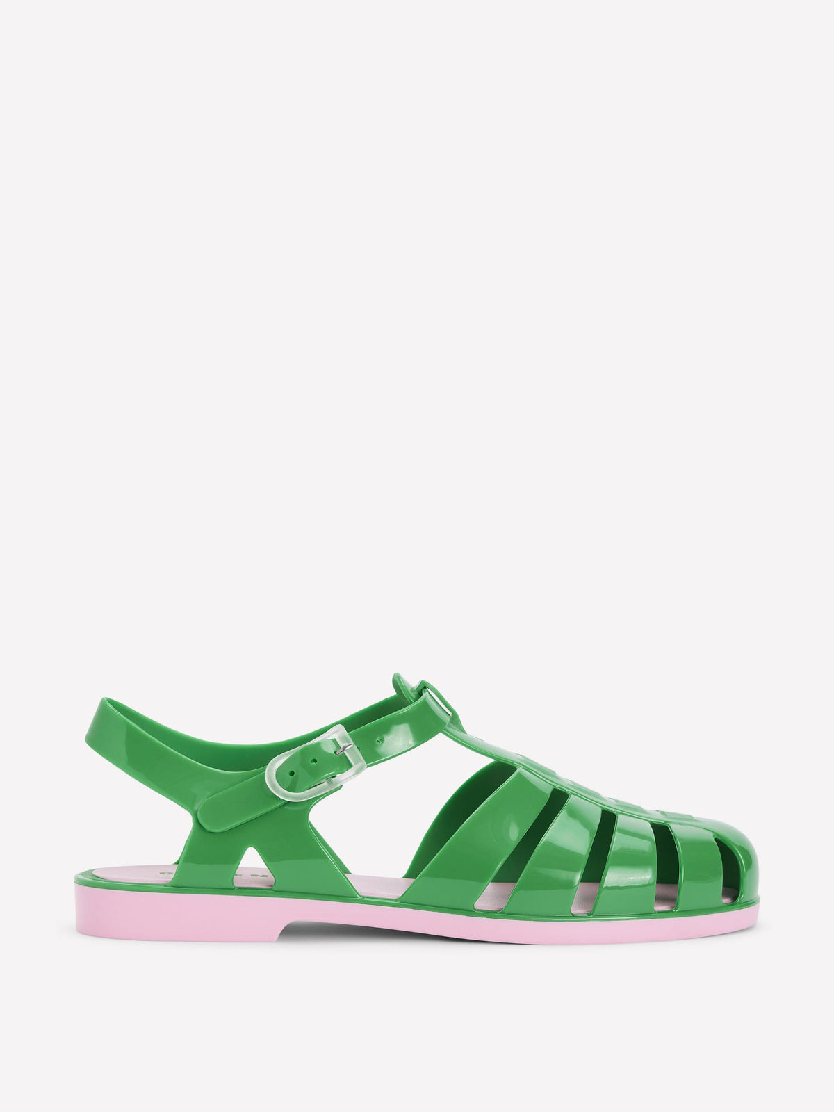 Chaussures en caoutchouc-Émeraude profond/rose tendre - Image 1