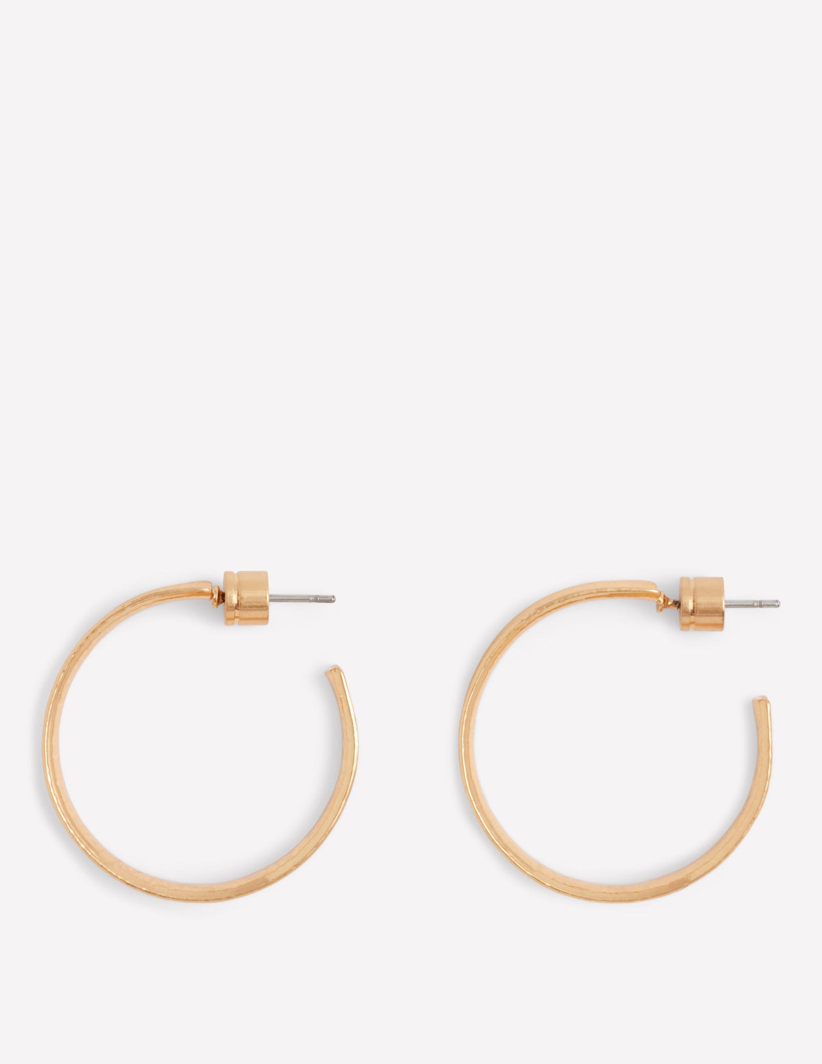 Small Hammered Hoop Earrings-Gold Colour-1