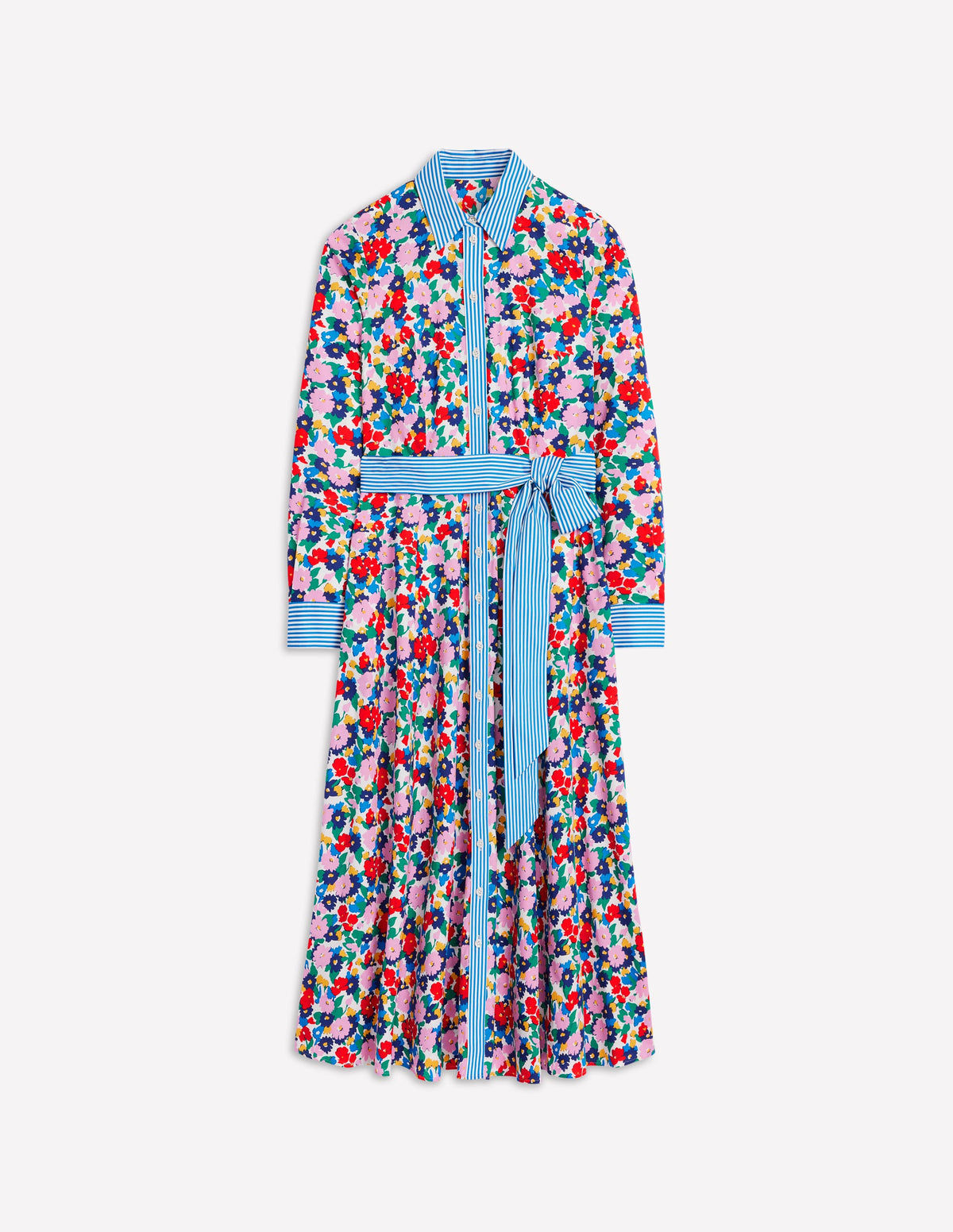 Amy Midi-Hemdblusenkleid aus Baumwolle-Bunt, Malerische Wiese - Image 5