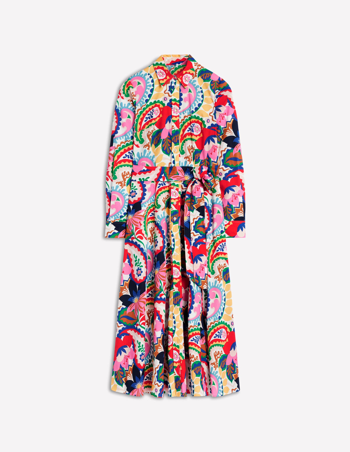 Amy Midi-Hemdblusenkleid aus Baumwolle-Naturweiß, Botanik-Paisley - Image 6