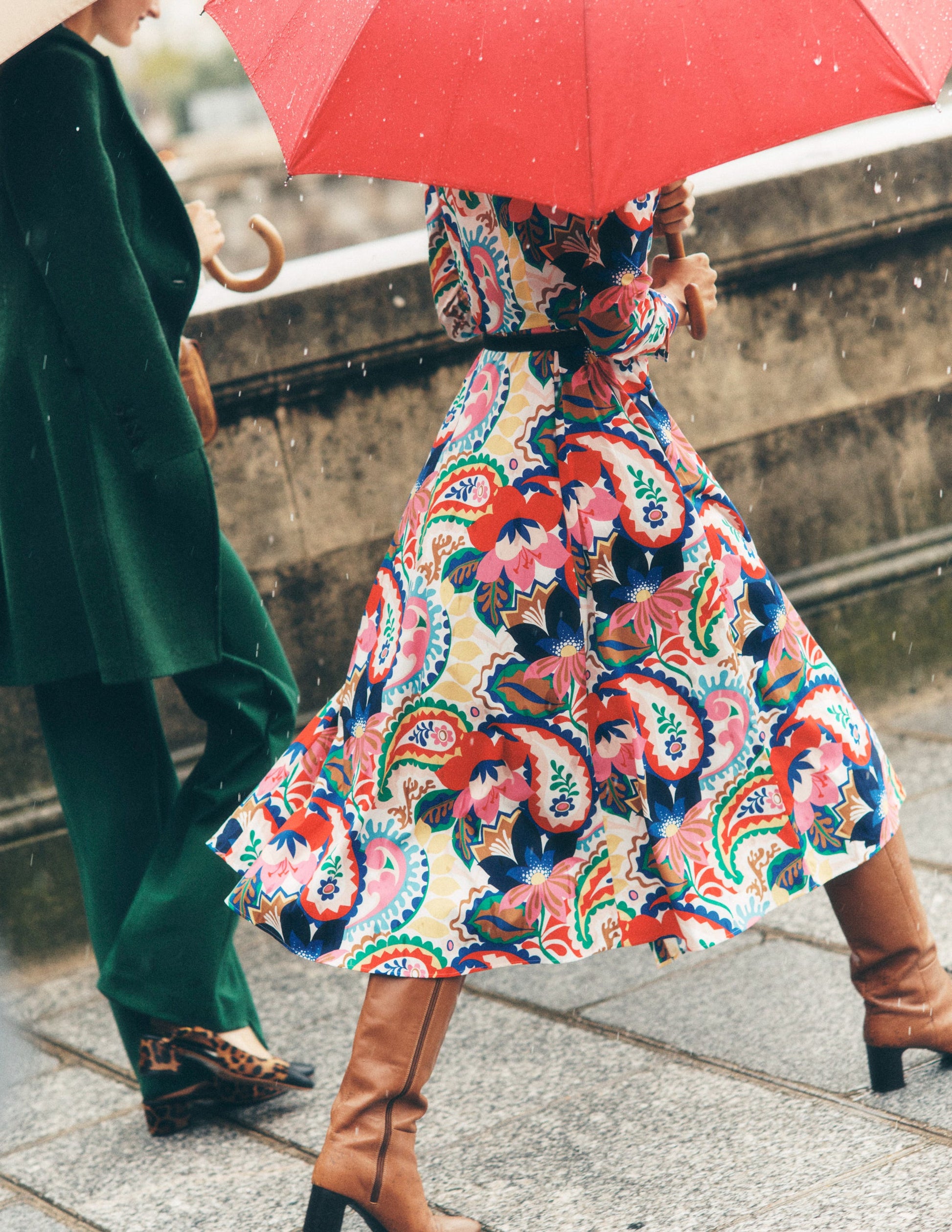 Amy Midi-Hemdblusenkleid aus Baumwolle-Naturweiß, Botanik-Paisley-2