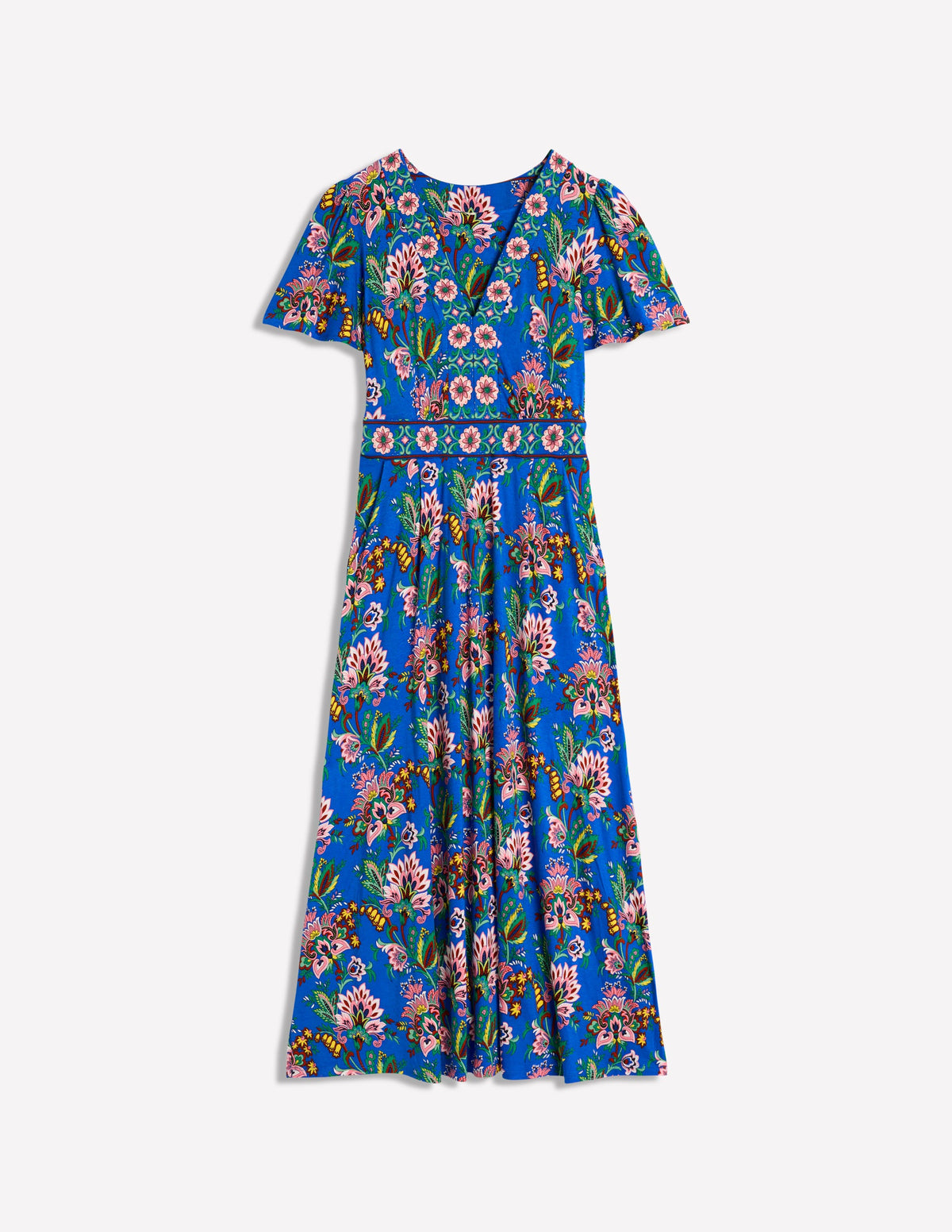 Ellie Wallendes Maxi-Teekleid-Galerieblau, Botanische Terrasse-6