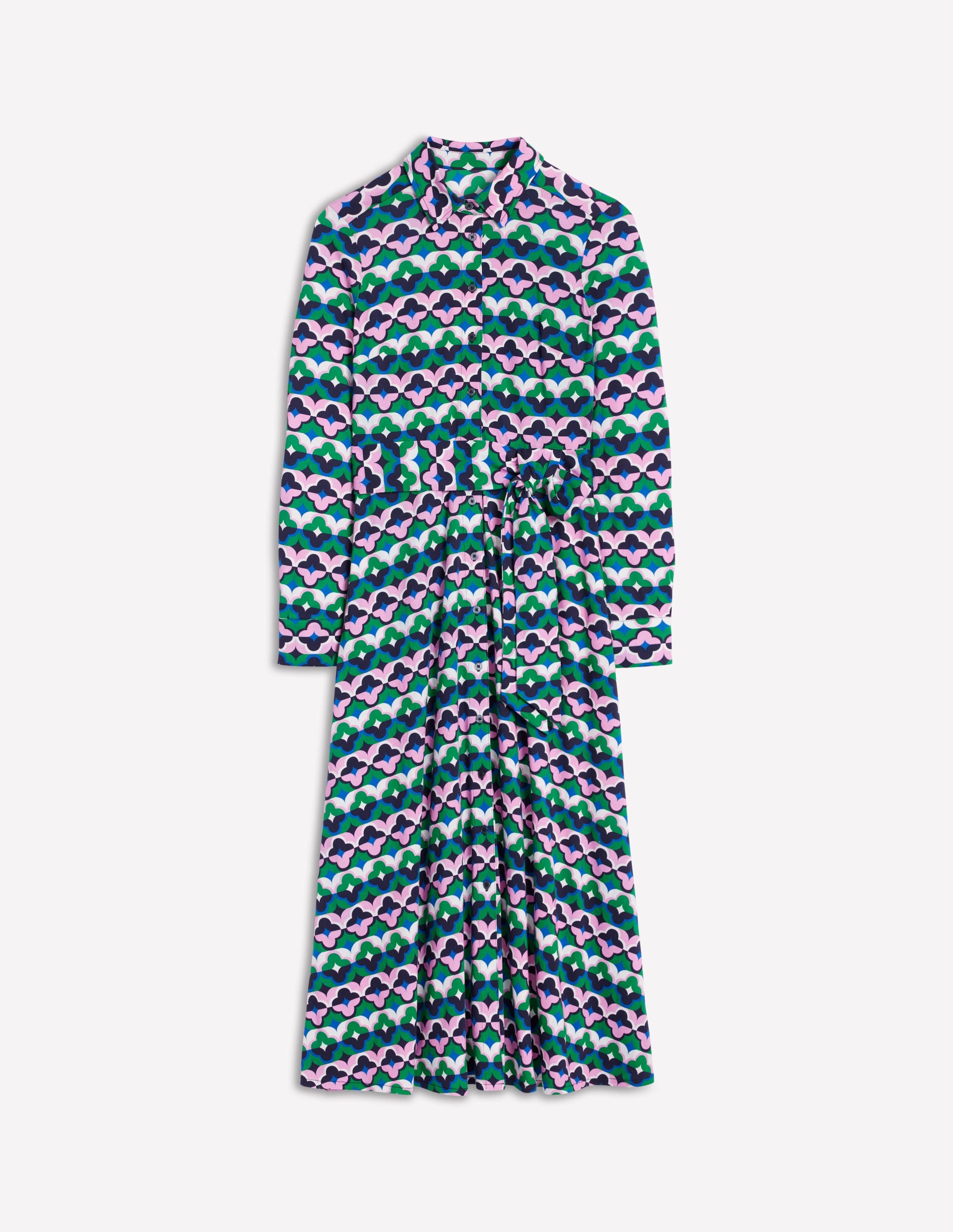 Marcia Jersey-Hemdblusenkleid-Smaragdgrün, Glücksklee - Image 6