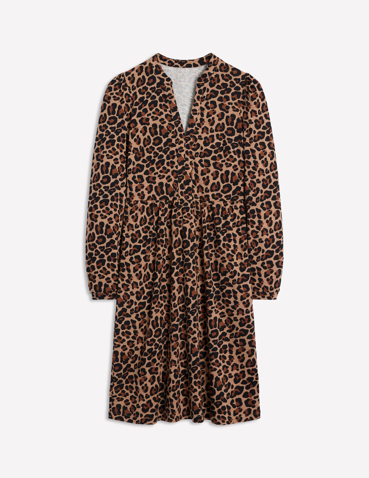 Naomi Lockeres Jerseykleid-Kamelbraun, Gepard Pop-5