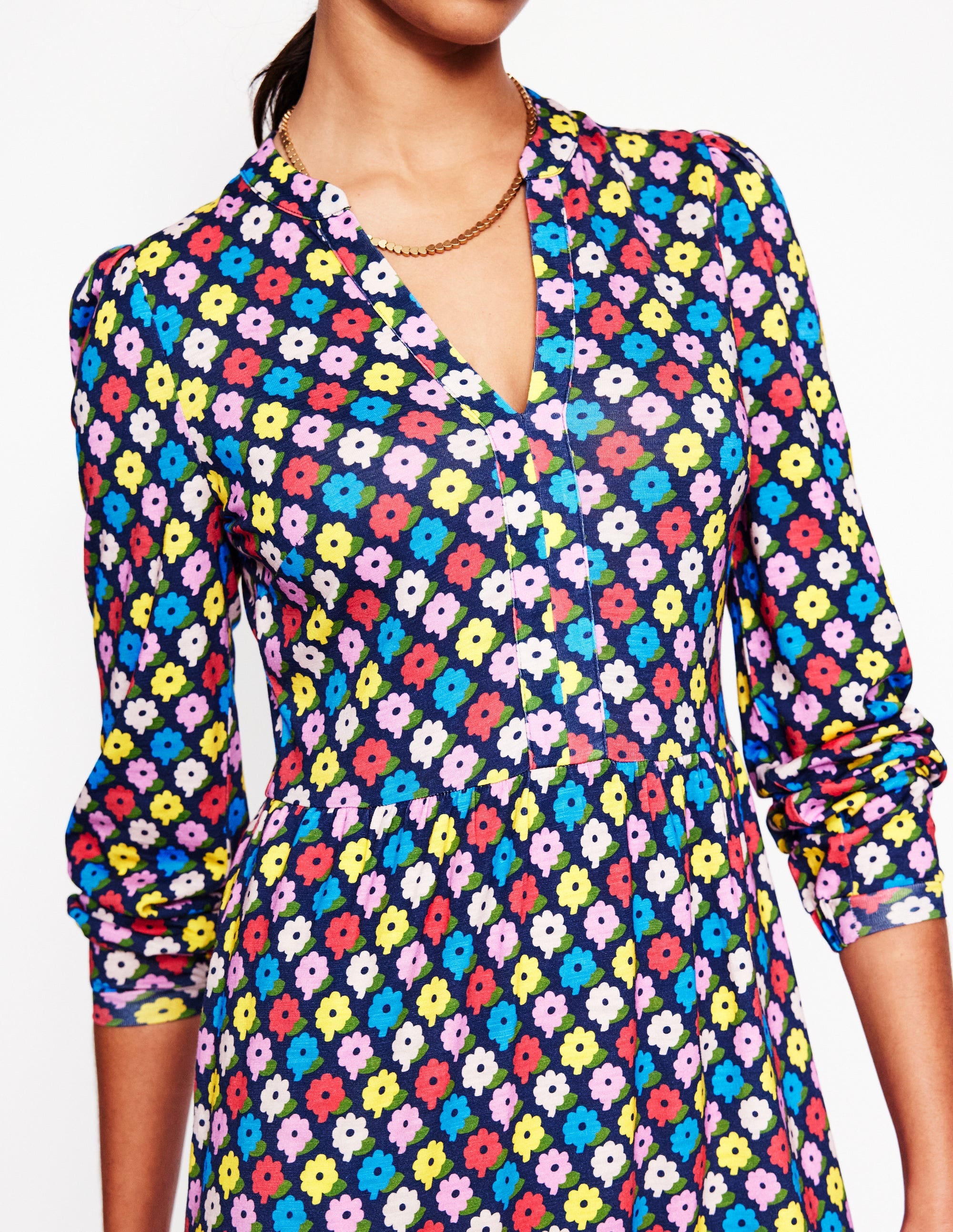 Naomi Lockeres Jerseykleid-Bunt, Pop-Gänseblümchen - Image 2