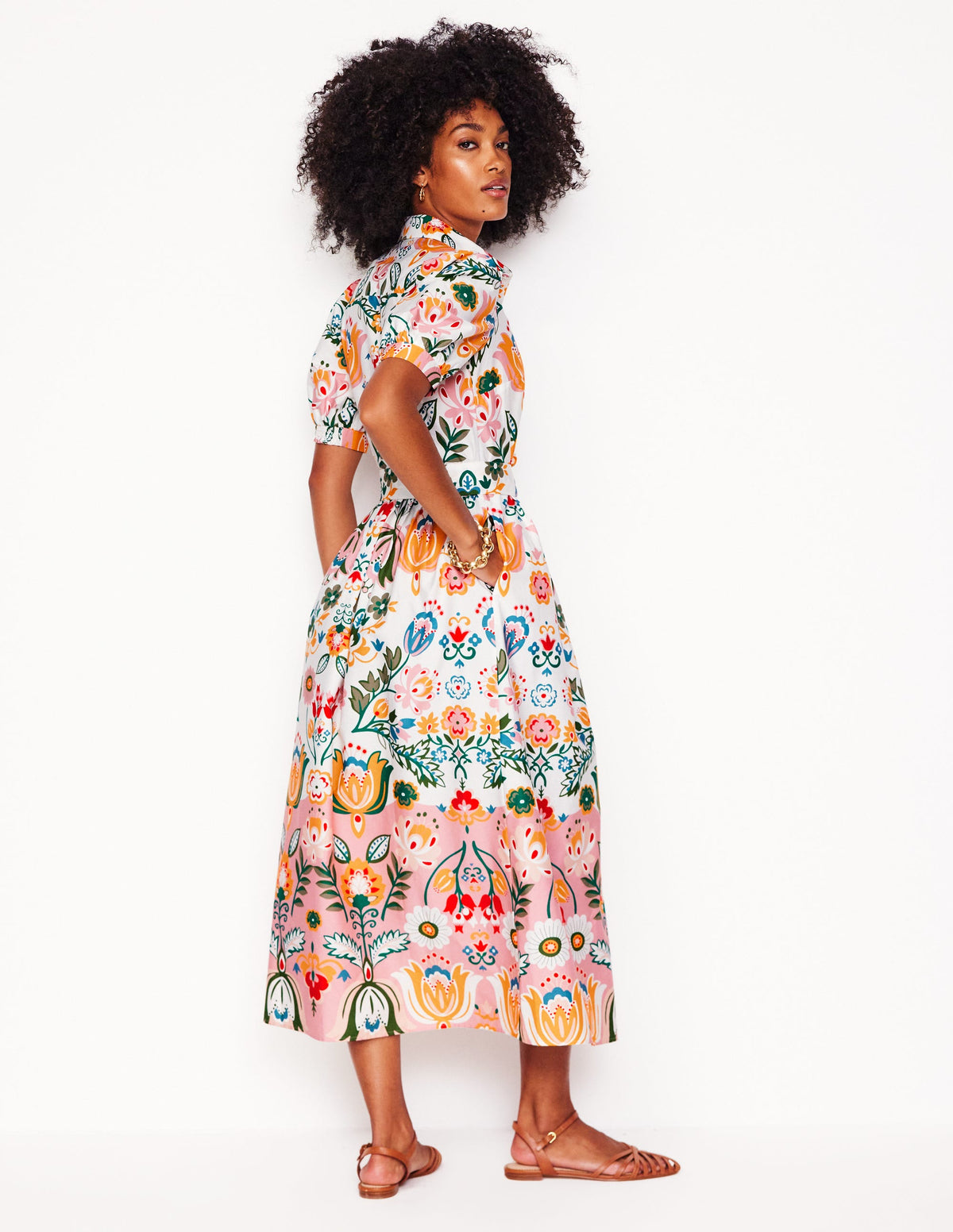 Alexa Maxi-Hemdblusenkleid-Naturweiß, Tulpenfusion - Image 2