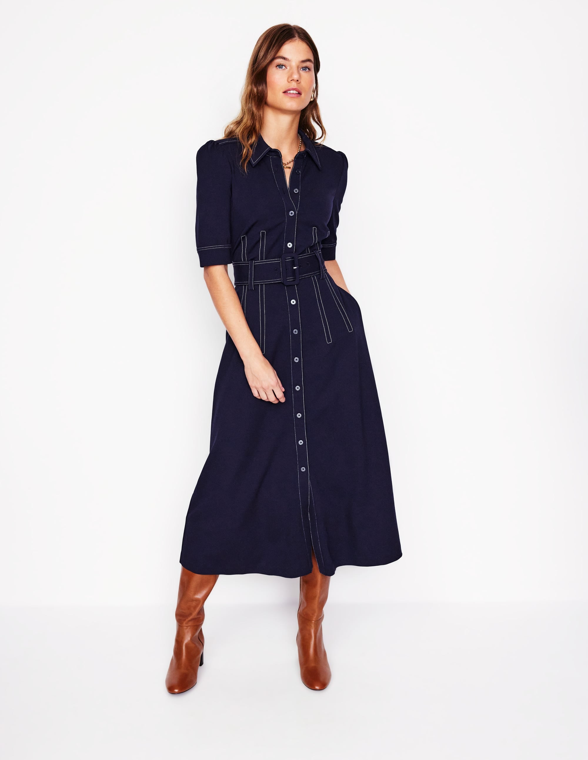 Anita Ponte-Hemdblusenkleid-Marineblaue - Image 1