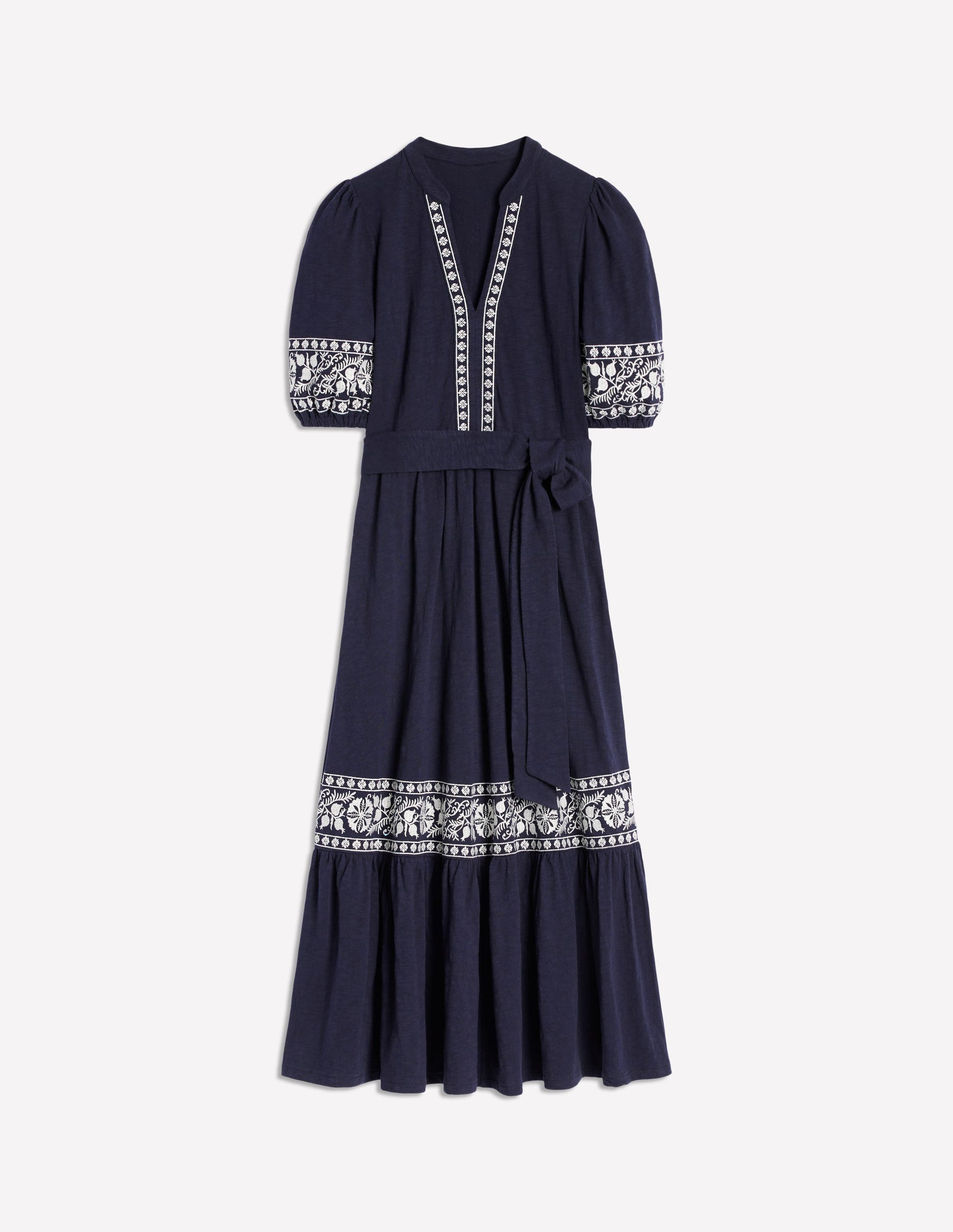 Amara Besticktes Jerseykleid-Navy, Stickerei-6