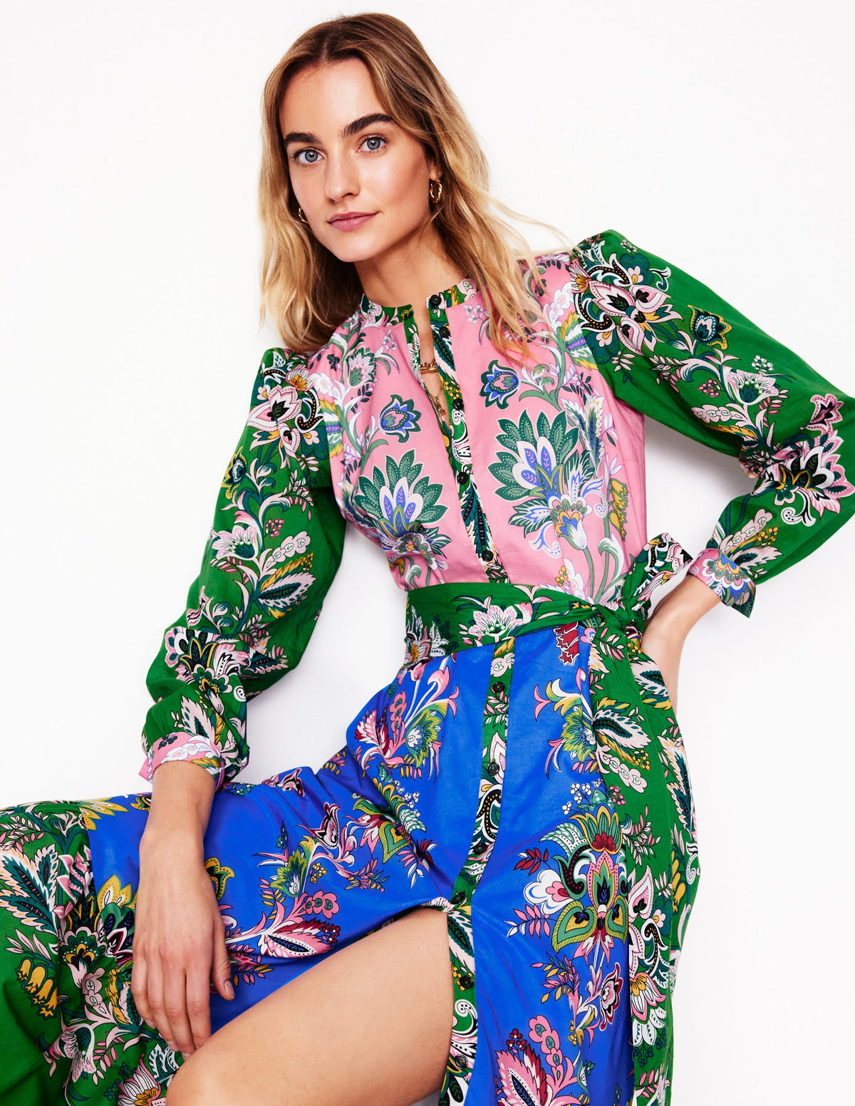 Mia Gestuftes Hemdblusenkleid-Bunt, Botanische Terrasse-1