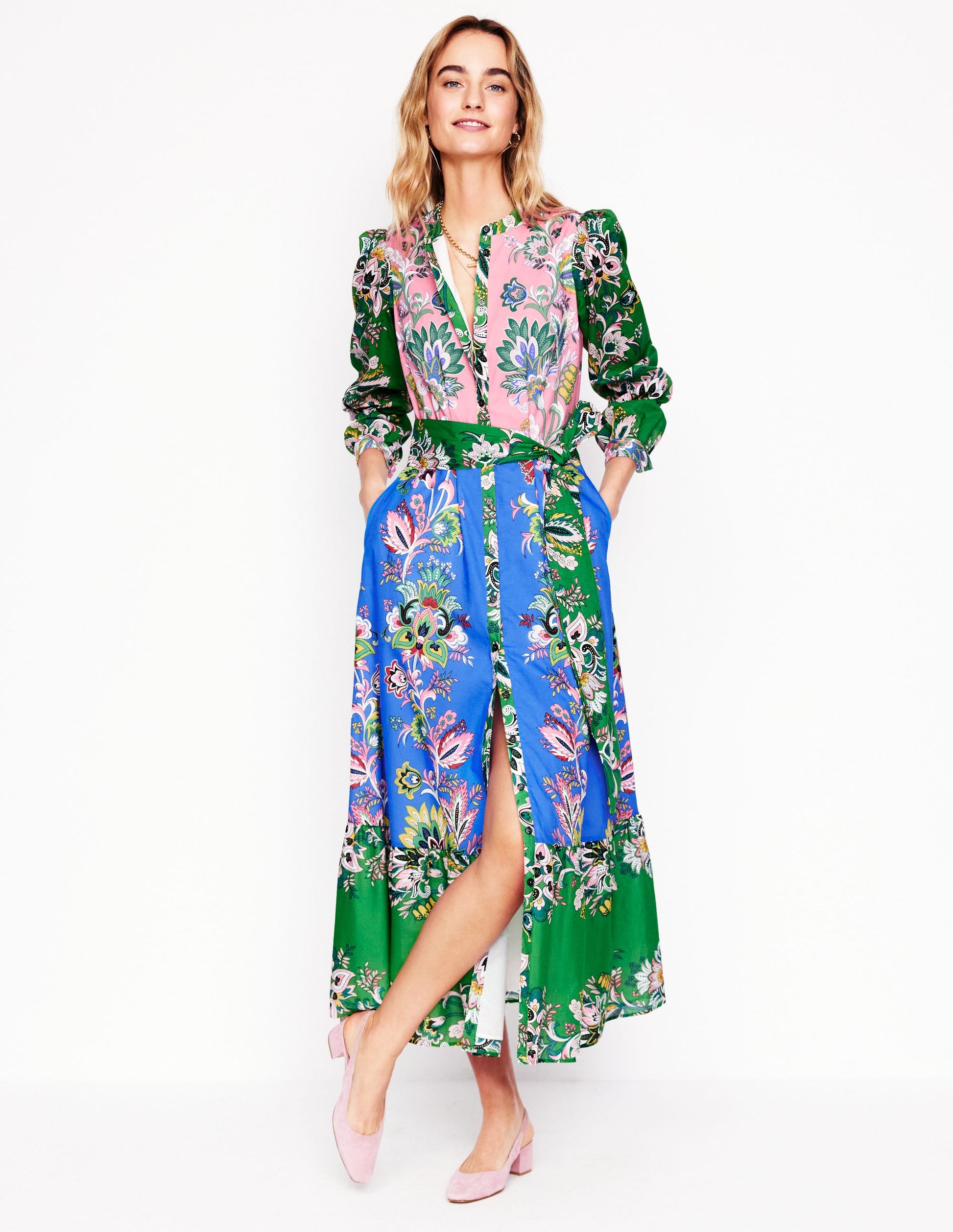 Mia Gestuftes Hemdblusenkleid-Bunt, Botanische Terrasse-7