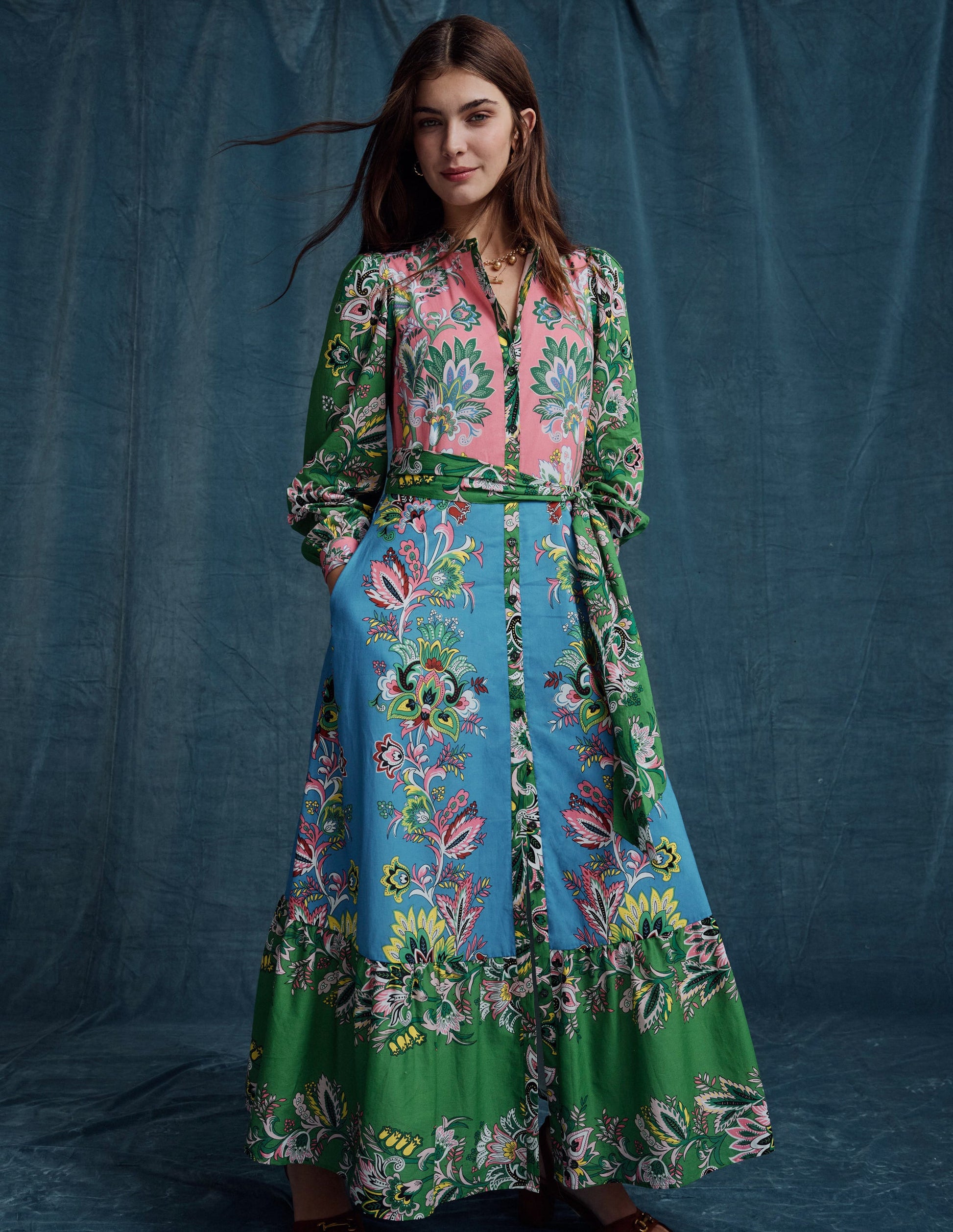 Mia Gestuftes Hemdblusenkleid-Bunt, Botanische Terrasse-2