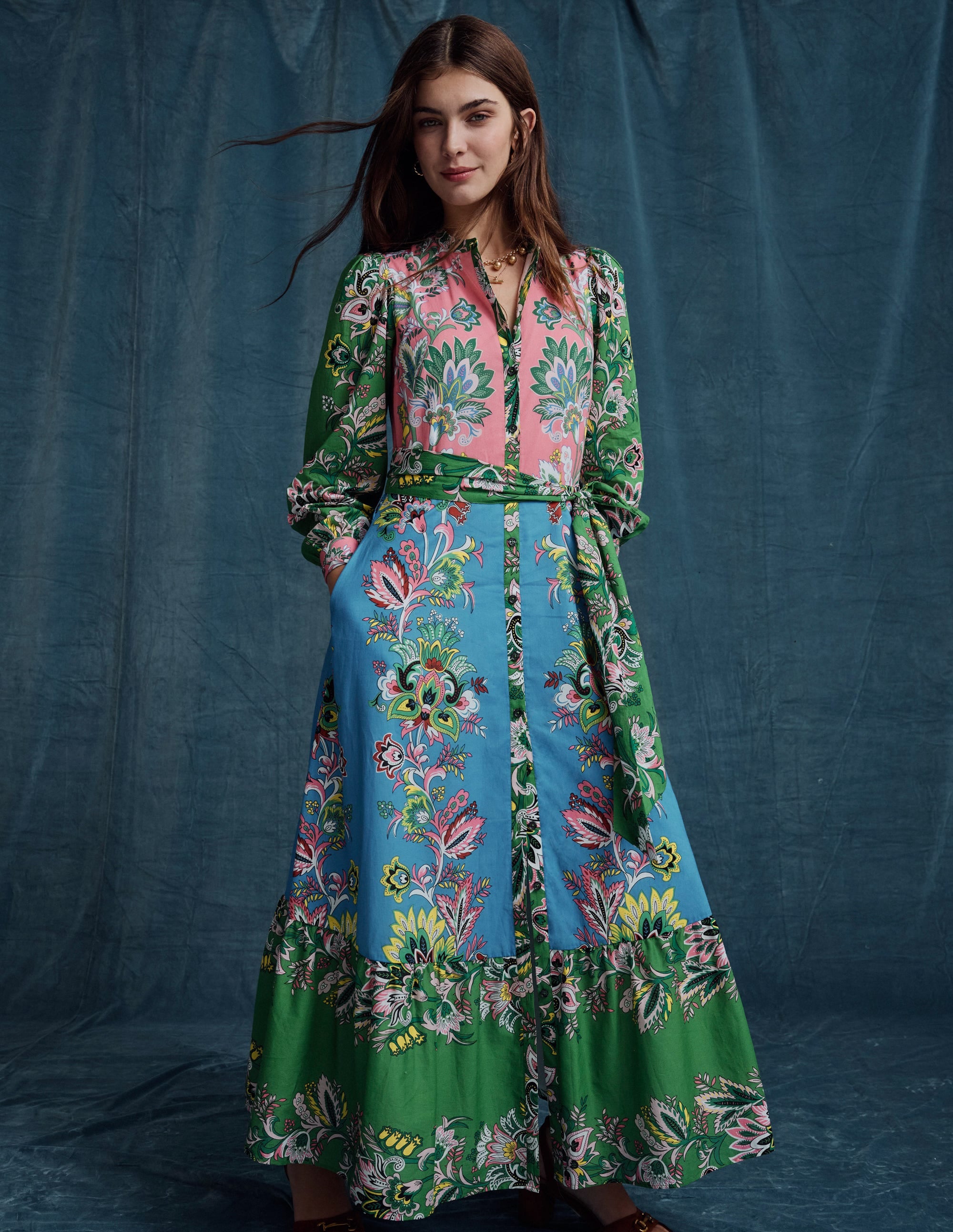 Mia Gestuftes Hemdblusenkleid-Bunt, Botanische Terrasse - Image 2