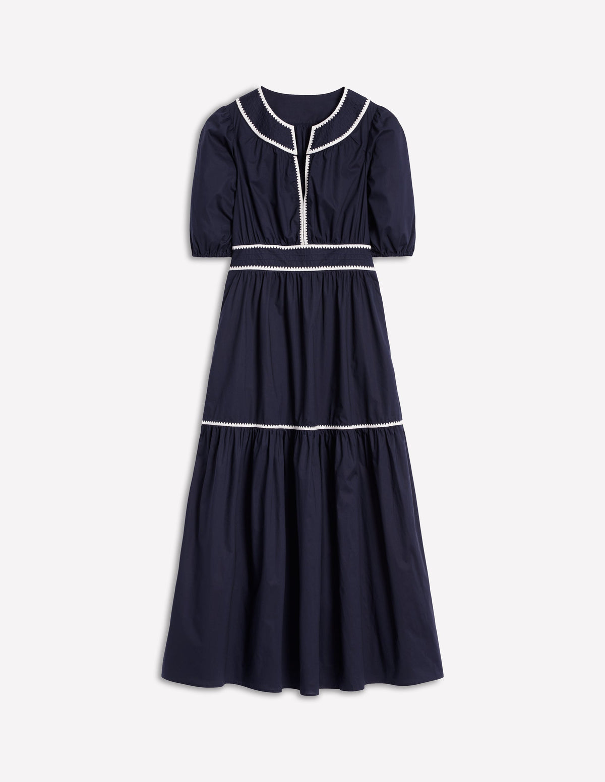 Robe midi Rhea brodée-Bleu Marine - Image 8