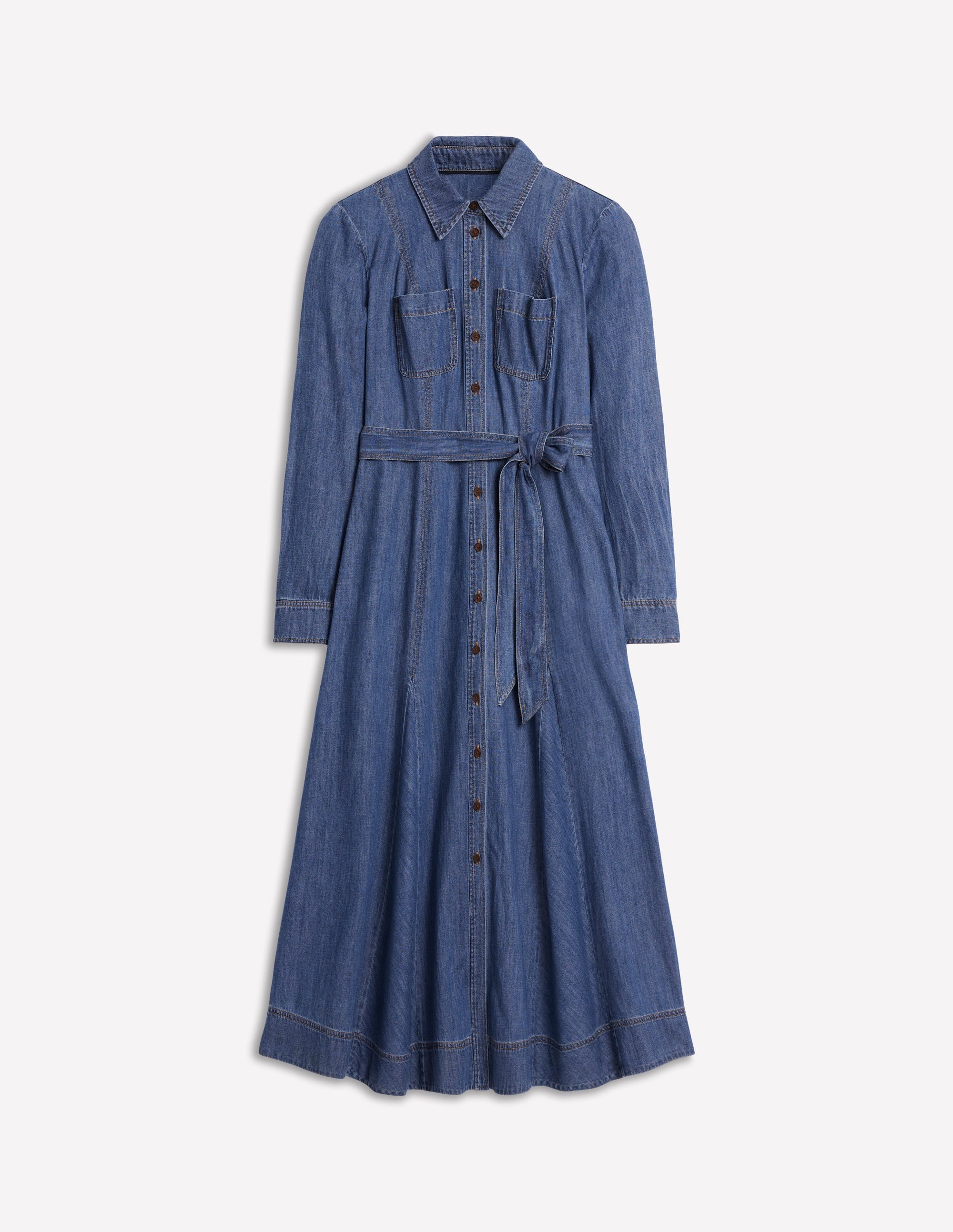 Mila Midi-Hemdblusenkleid aus Denim-Medium Vintage - Image 2