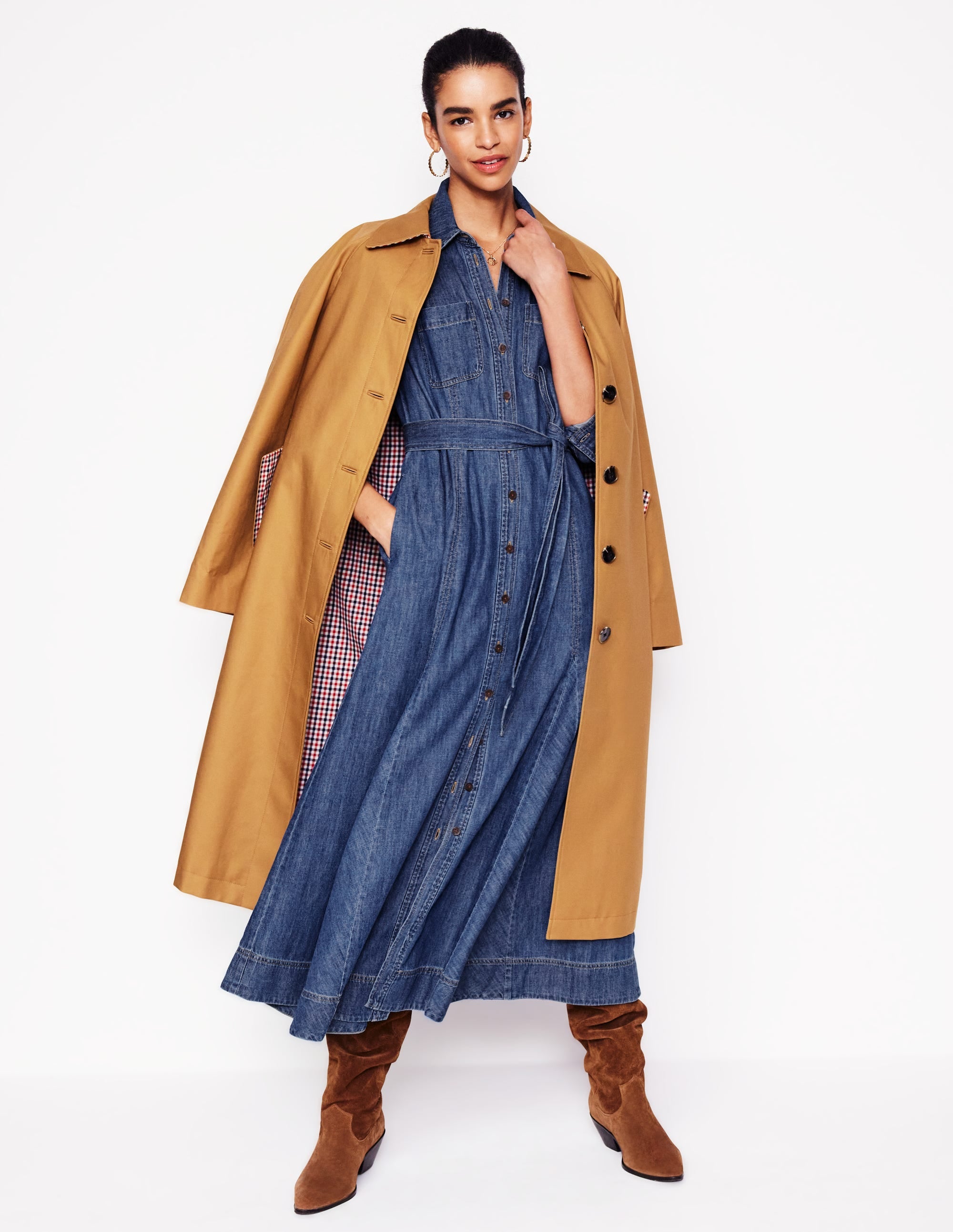 Mila Midi-Hemdblusenkleid aus Denim-Medium Vintage - Image 1