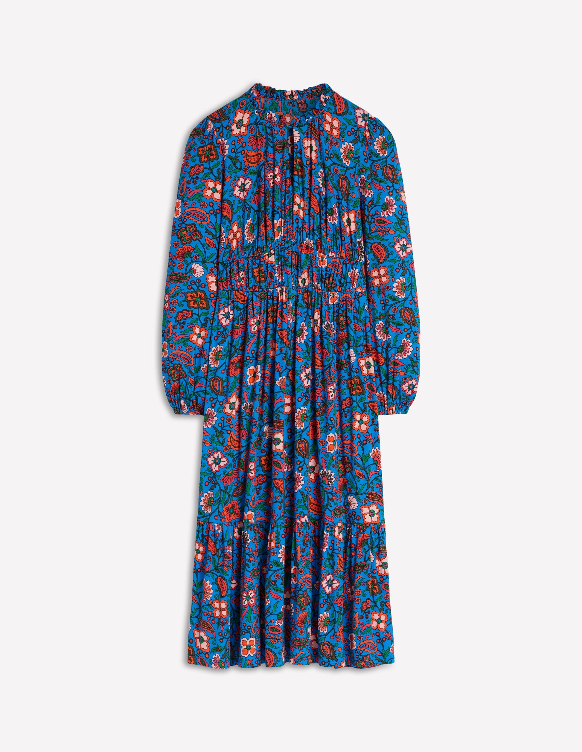Rosamund Midi-Teekleid aus Jersey-Blau,Orientalisches Paradies-5