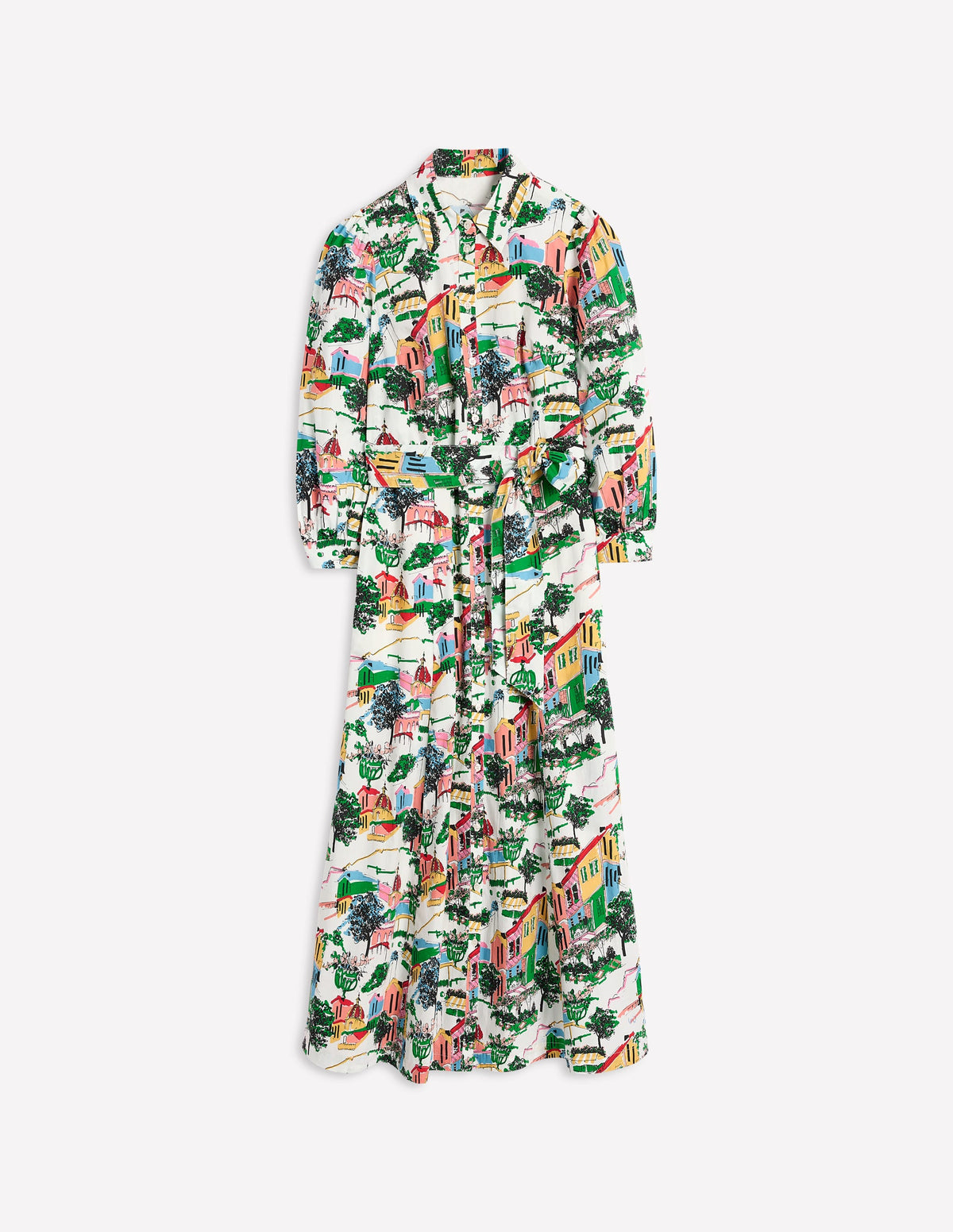 Clara Hemdblusenkleid aus Baumwolle-Bunt, Bemalte Dörfer - Image 6