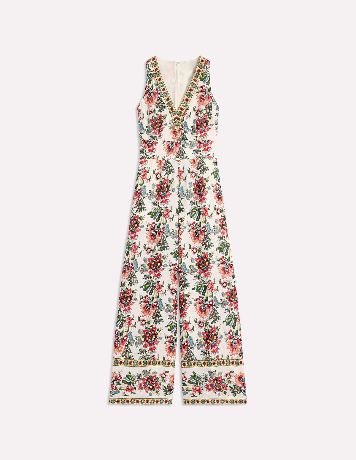 Leinen-Jumpsuit mit V-Ausschnitt-Naturweiß, Botanische Terrasse - Image 5
