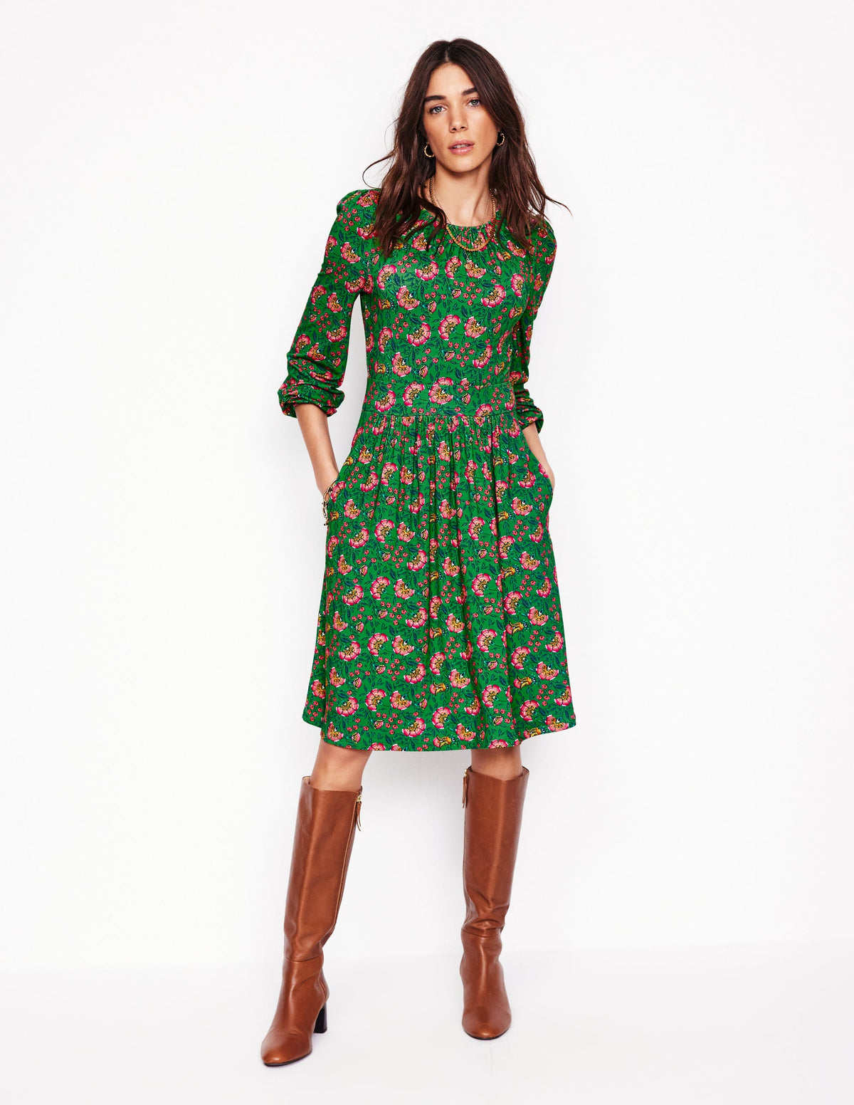 Alexandra Blouson-Jerseykleid-Paradiesgrün, Rebe-4