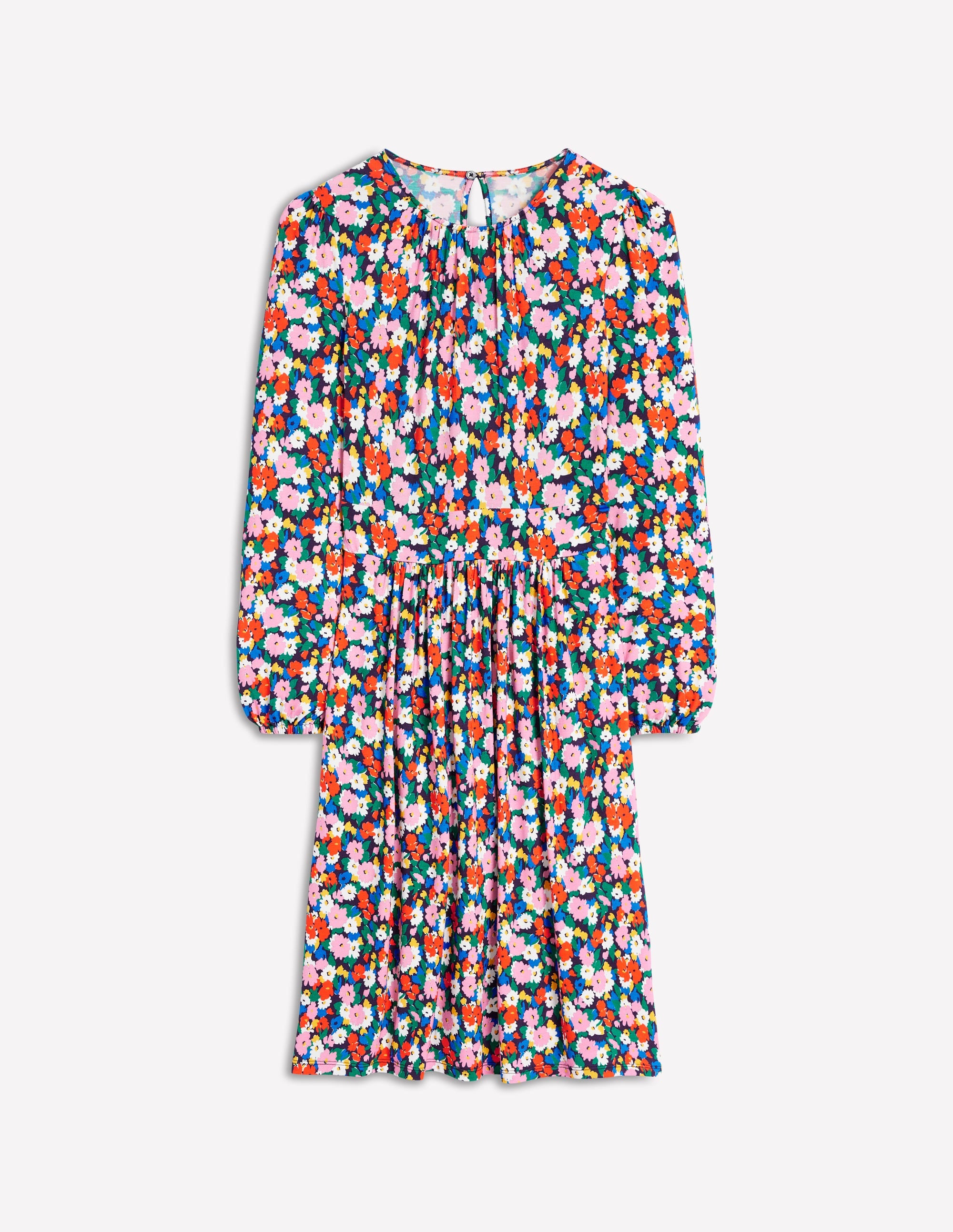 Alexandra Blouson-Jerseykleid-Bunt, Malerische Wiese - Image 5