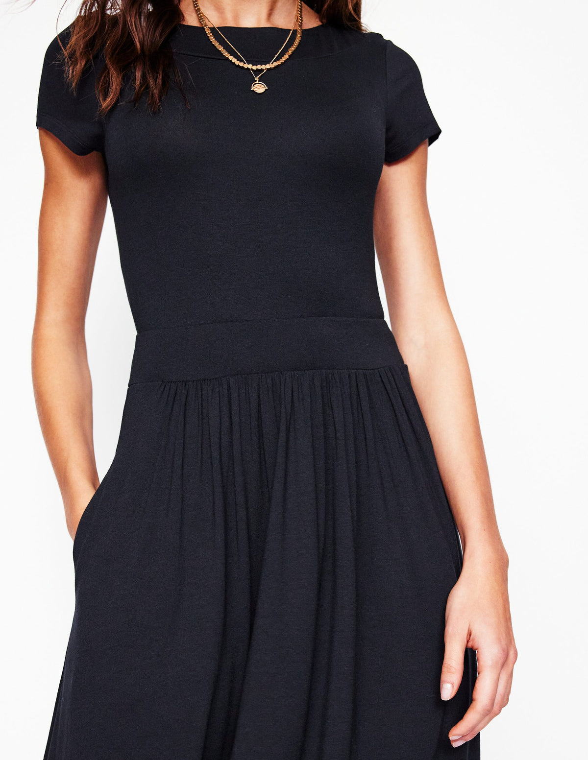 Robe midi Melanie en jersey-Noir - Image 2