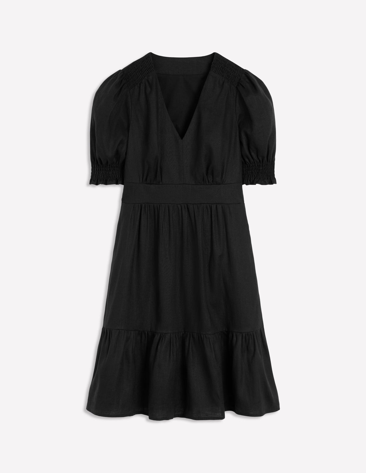 Robe courte Anna en lin-Noir - Image 5