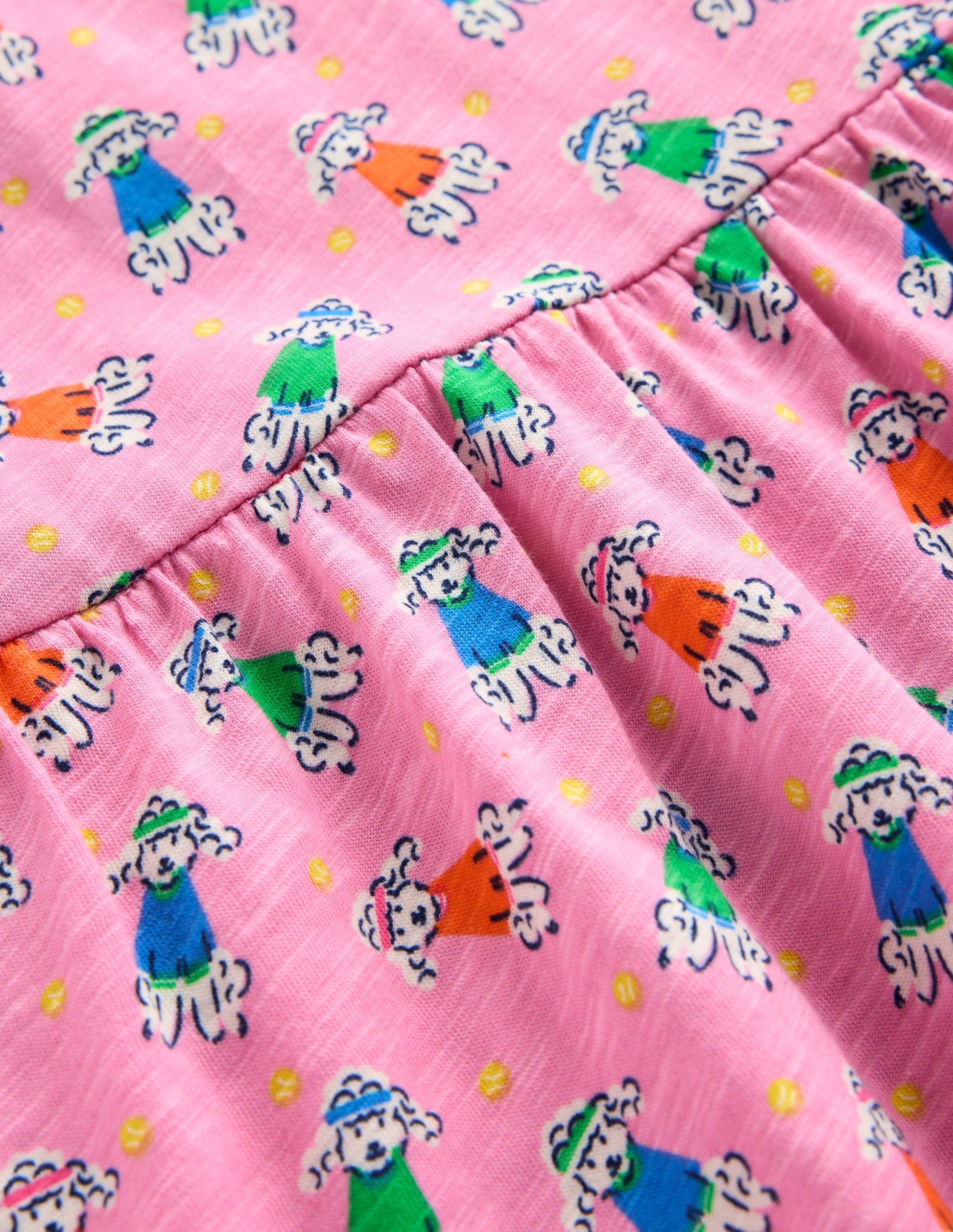Robe en jersey Ali à pompons-Caniche sportif rose cosmos-3