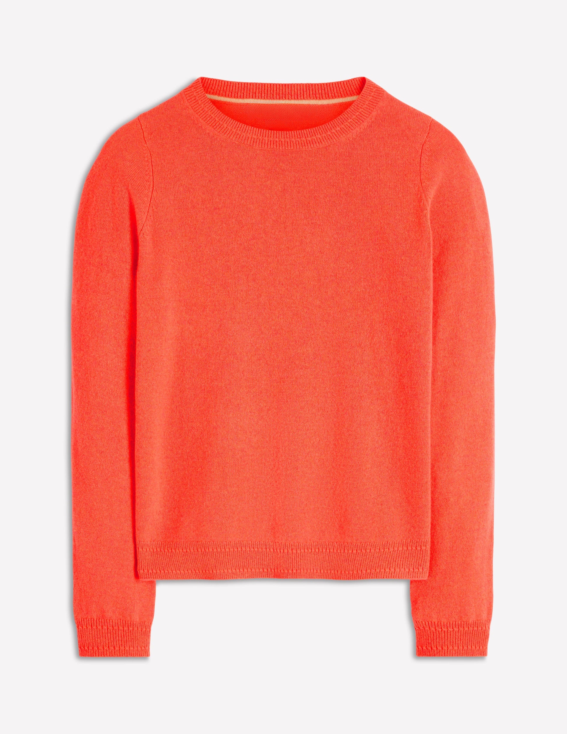 Eva Kaschmirpullover mit Rundhalsausschnitt-Feuerorange Meliert-5