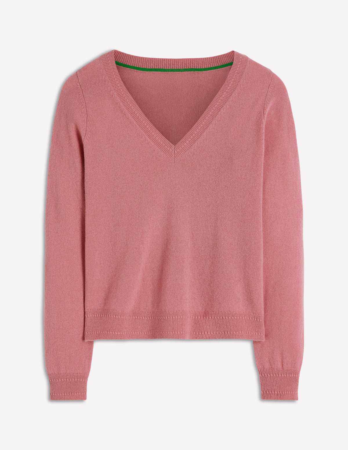 Eva Kaschmirpullover mit V-Ausschnitt-Kamelienrosa-7