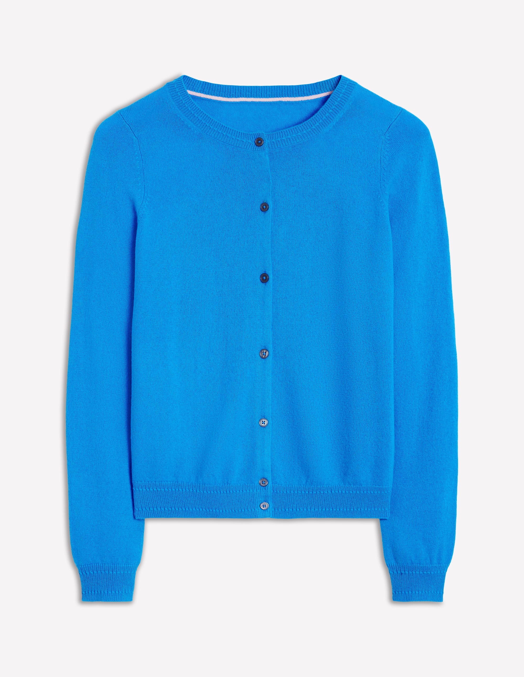 Eva Kaschmir-Strickjacke mit Rundhalsausschnitt-Himmelblau - Image 5