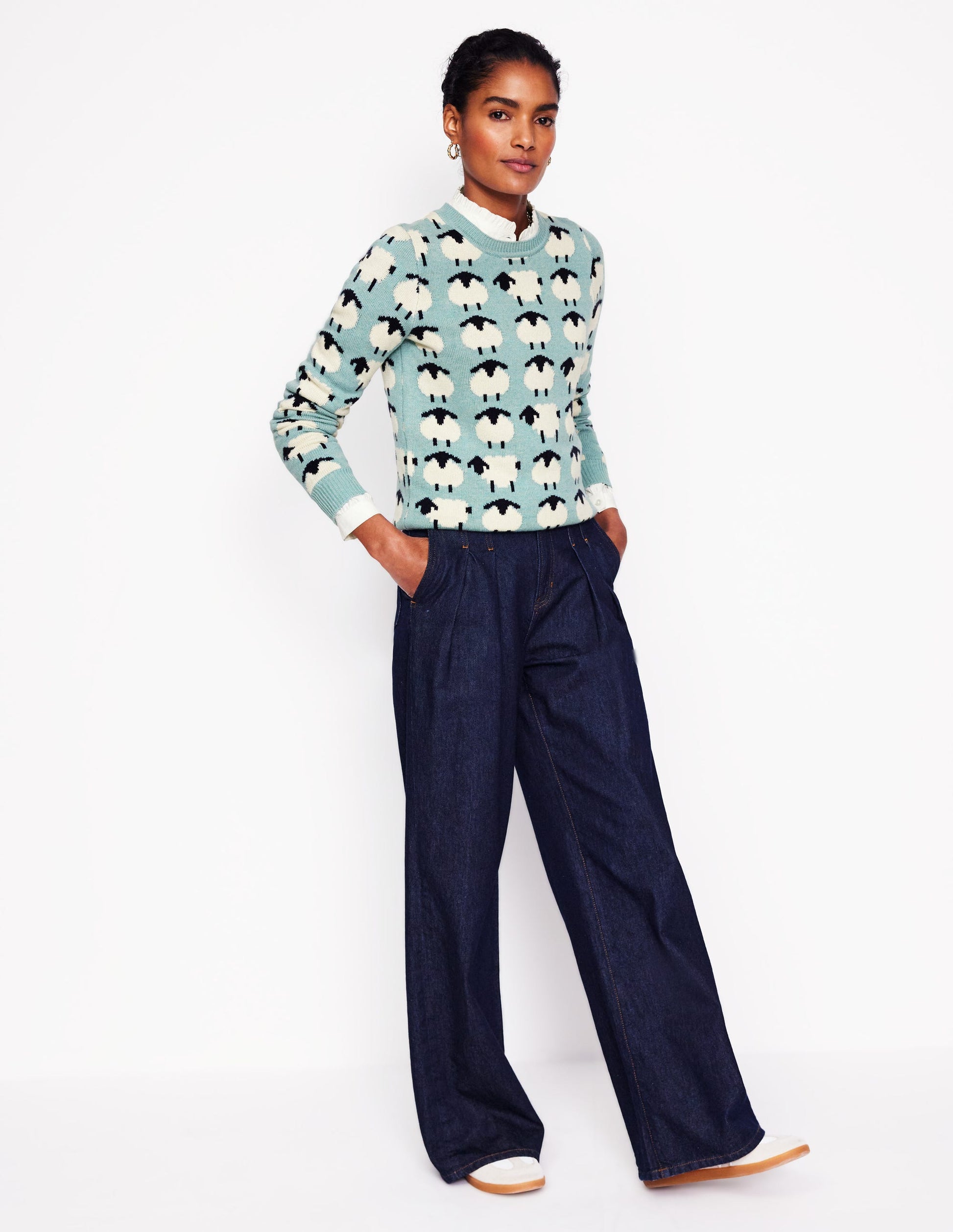 Heather Jacquard-Pullover-Seamist Blue, Schafe-4