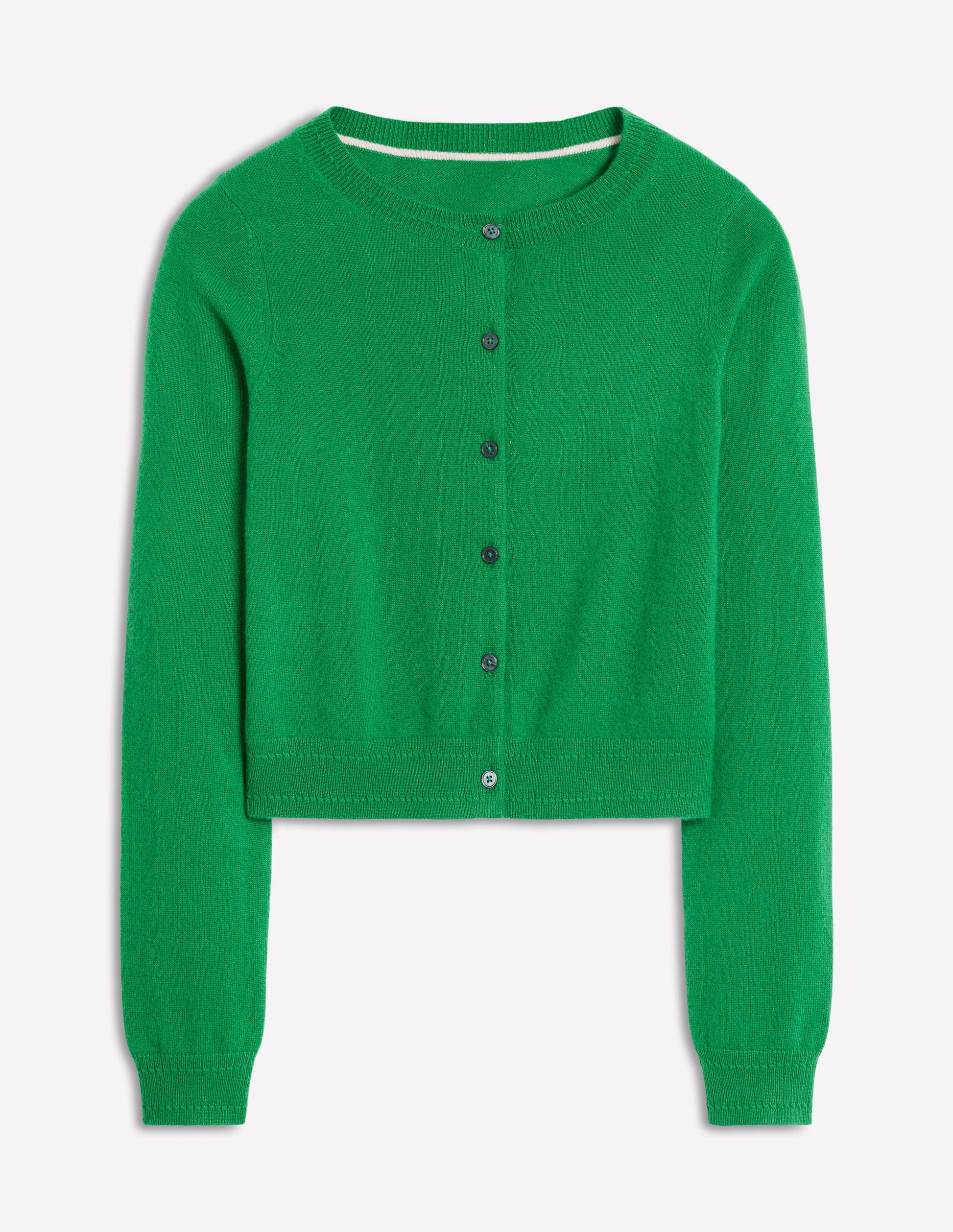 Eva Verkürzte Strickjacke aus Kaschmir-Grünes Tamburin-5