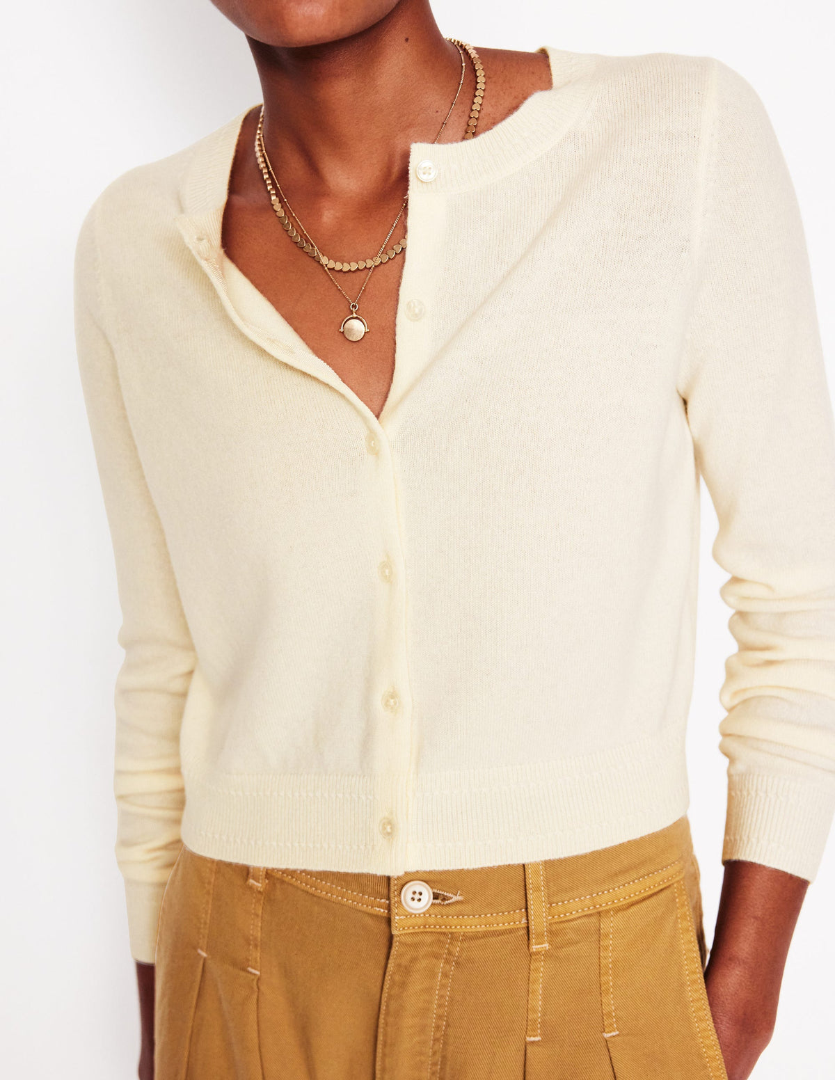 Eva Verkürzte Strickjacke aus Kaschmir-Warmes Naturweiß - Image 2